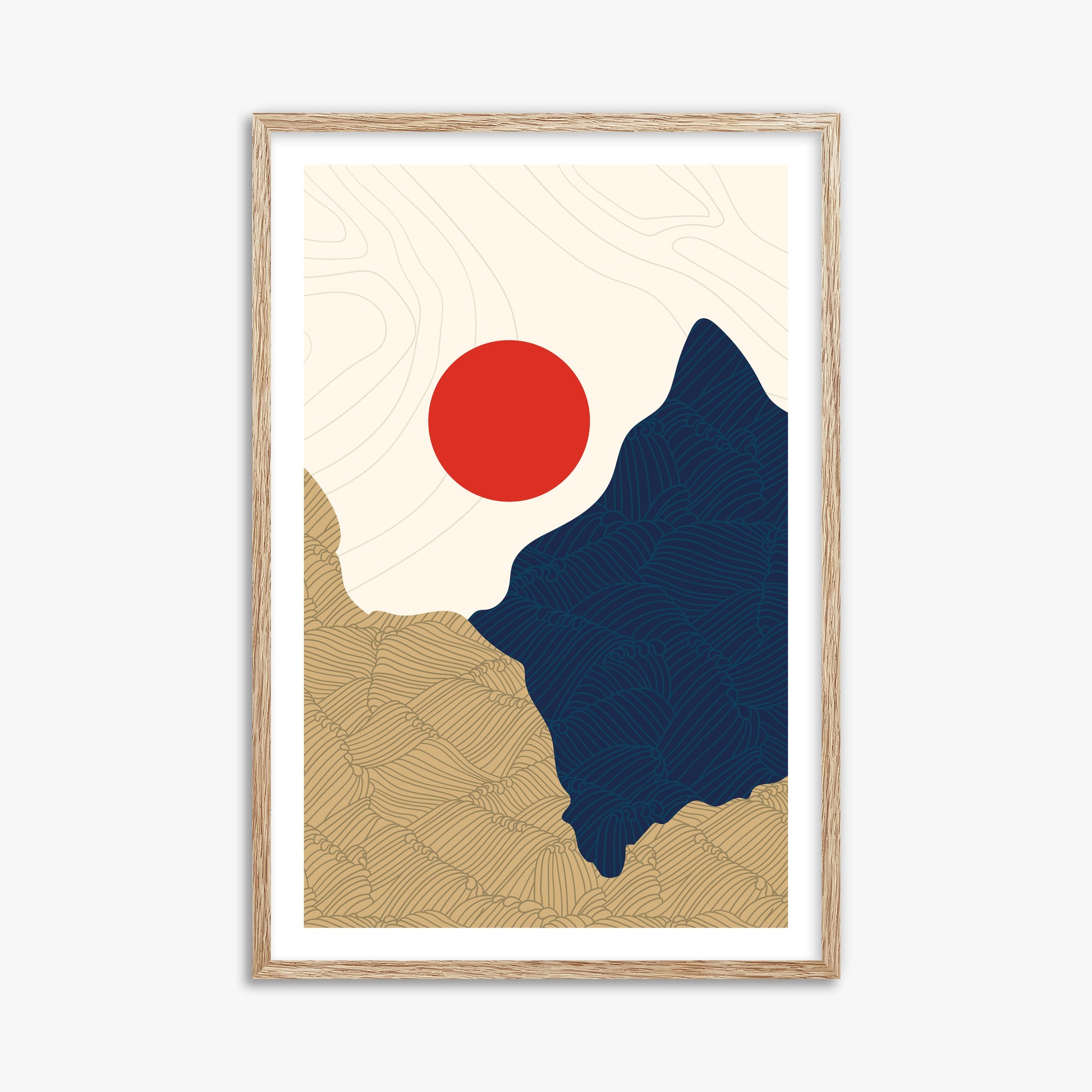 Sacred Gate Sunrise, 61x91cm Framed Poster With Raw Oak Frame