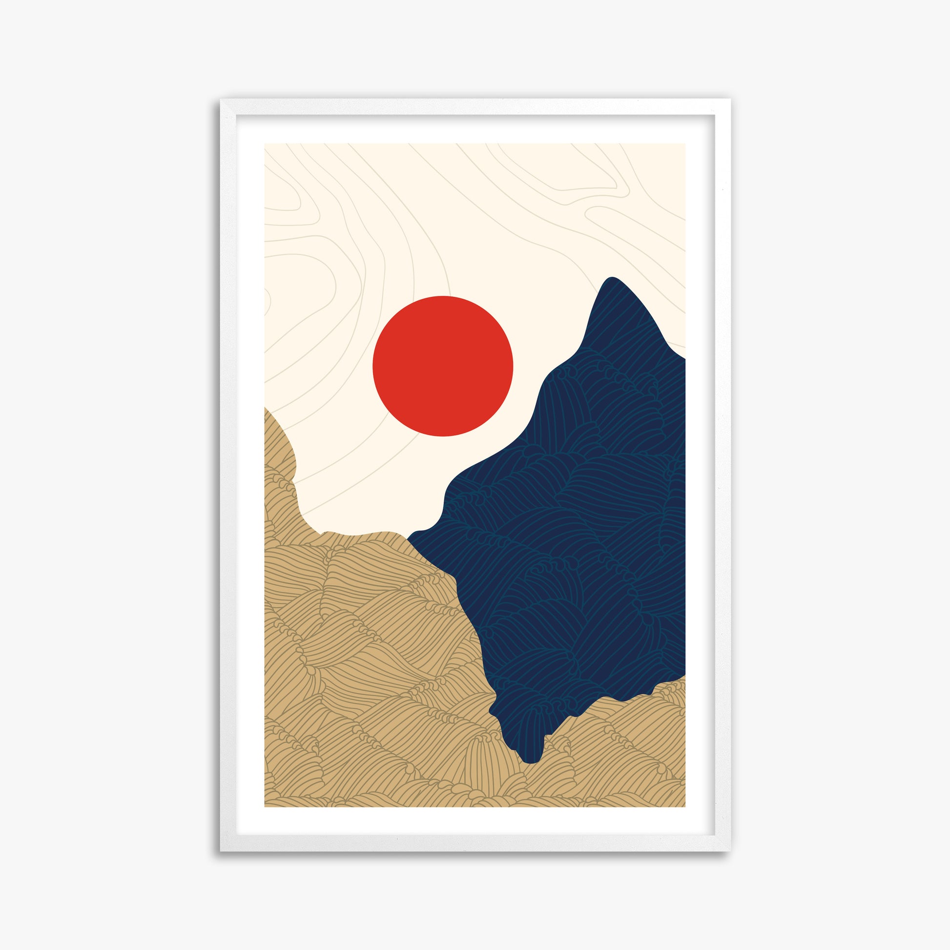 Sacred Gate Sunrise, 61x91cm Framed Poster With White Frame