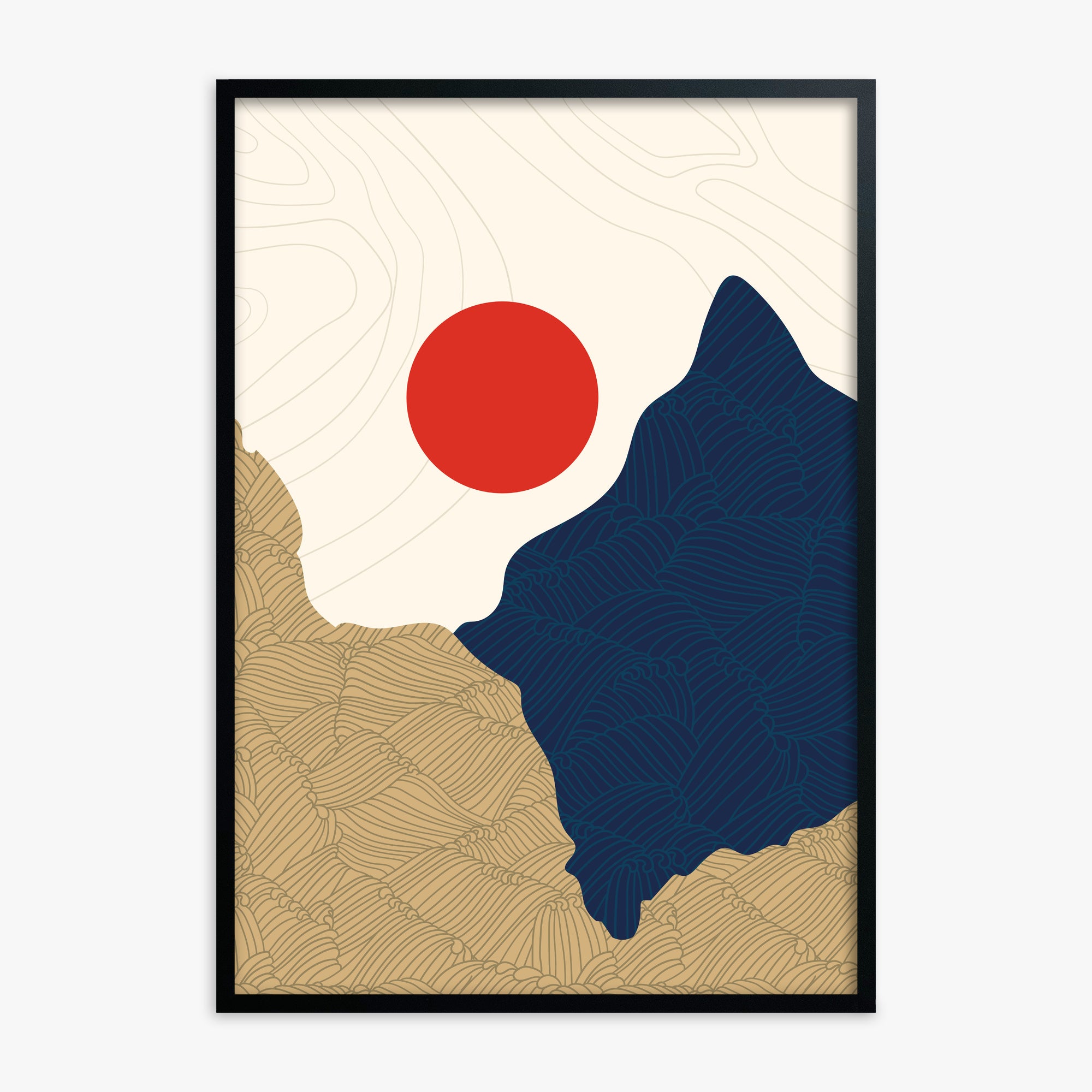 Sacred Gate Sunrise, Black Framed Poster With Black Frame