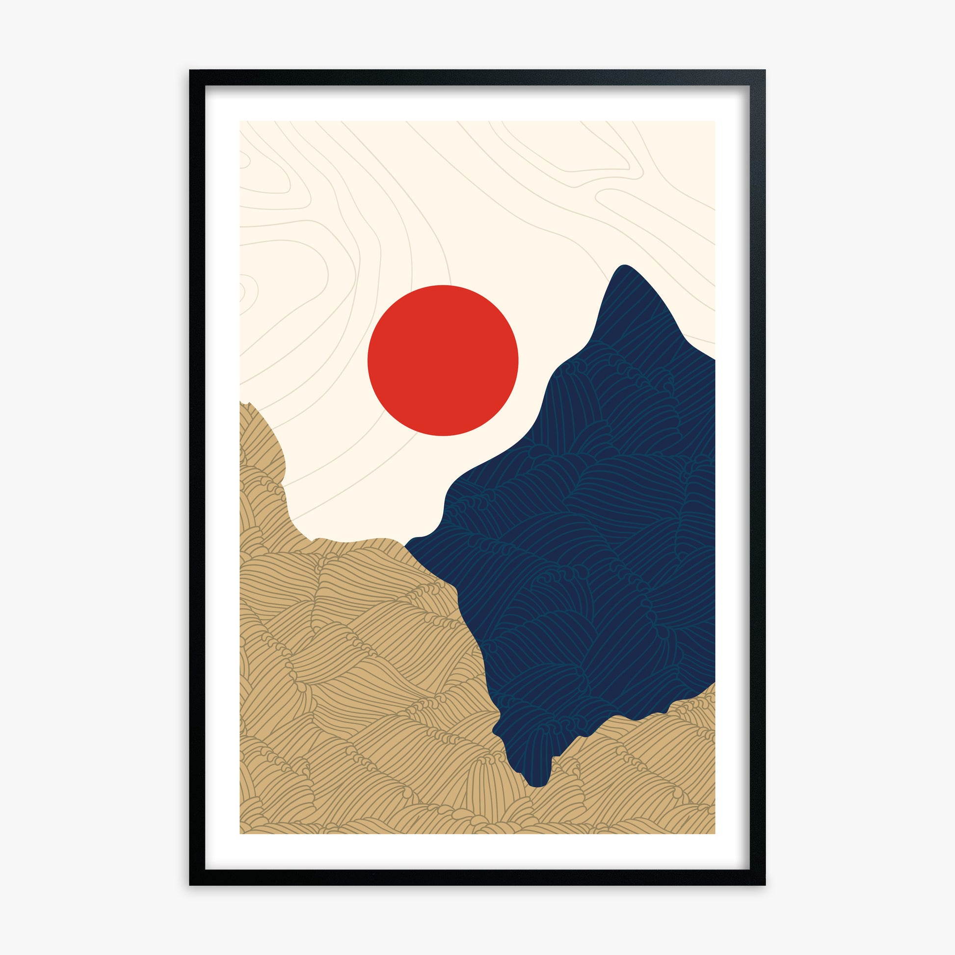 Sacred Gate Sunrise, 70x100cm Framed Poster With Black Frame