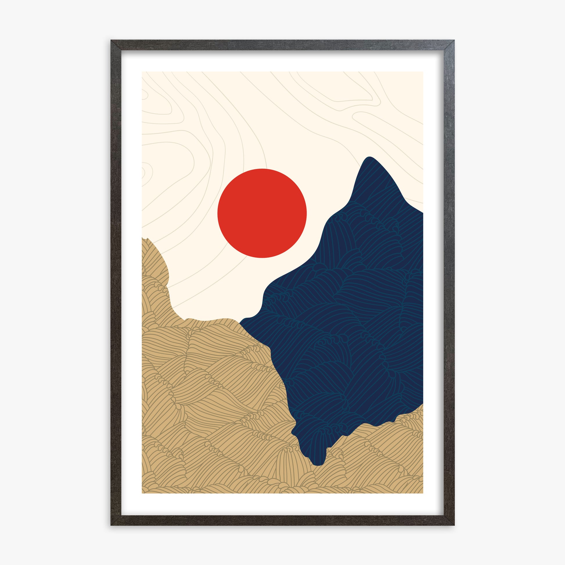Sacred Gate Sunrise, 70x100cm Framed Poster With Espresso Frame