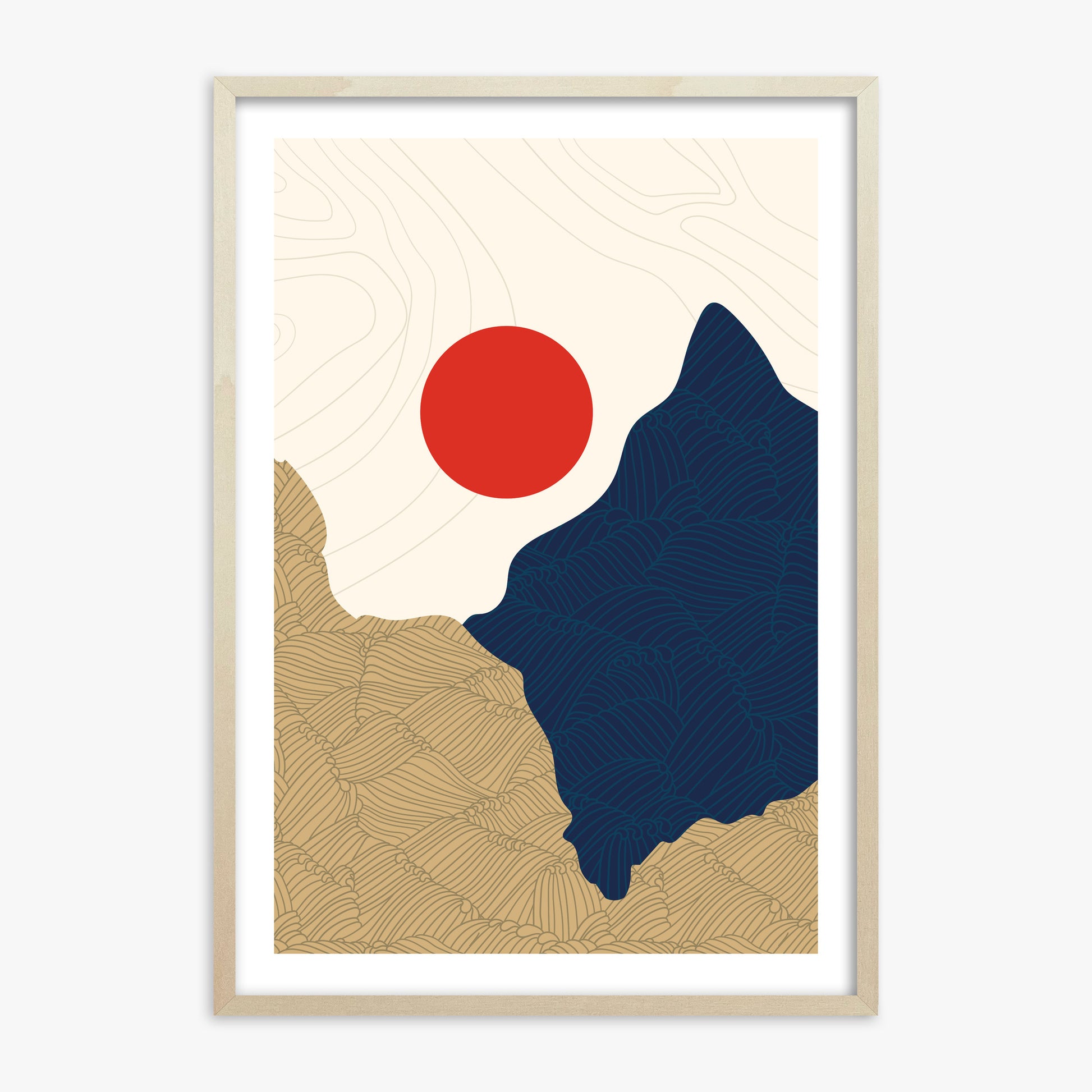 Sacred Gate Sunrise, 70x100cm Framed Poster With Lime Wood Frame