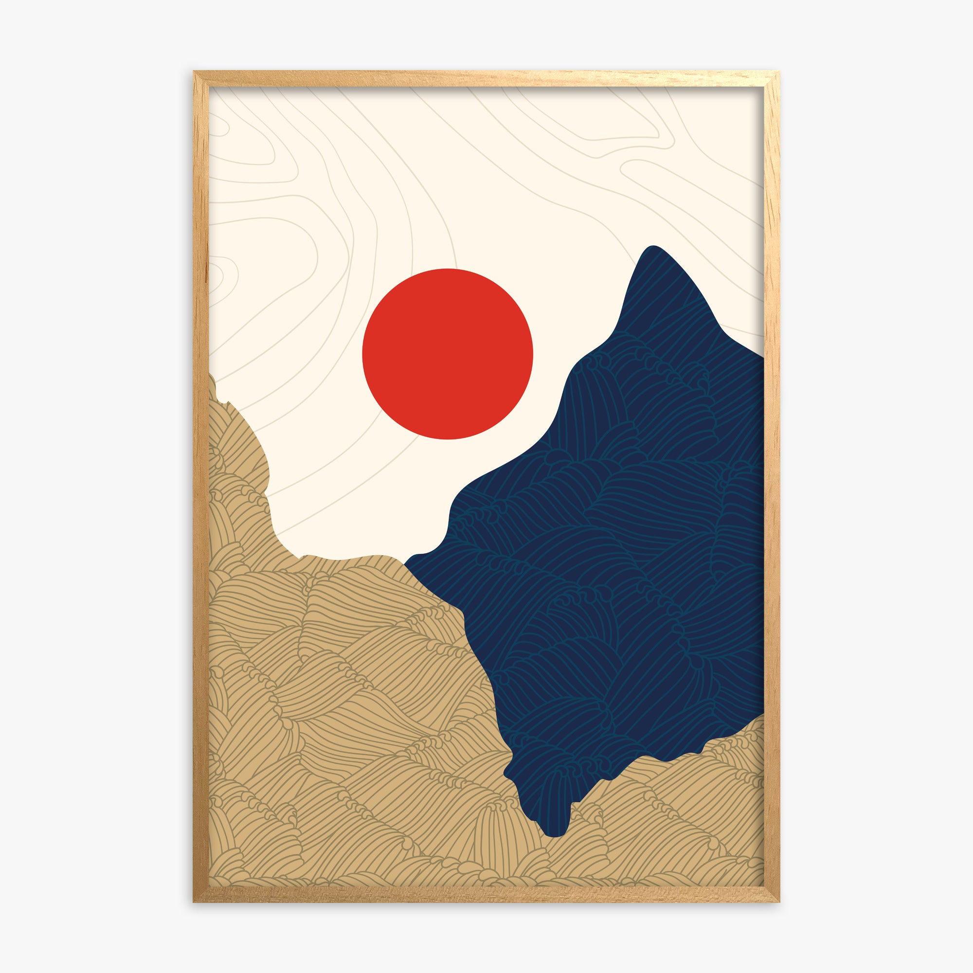 Sacred Gate Sunrise, Oak Framed Poster With Oak Frame