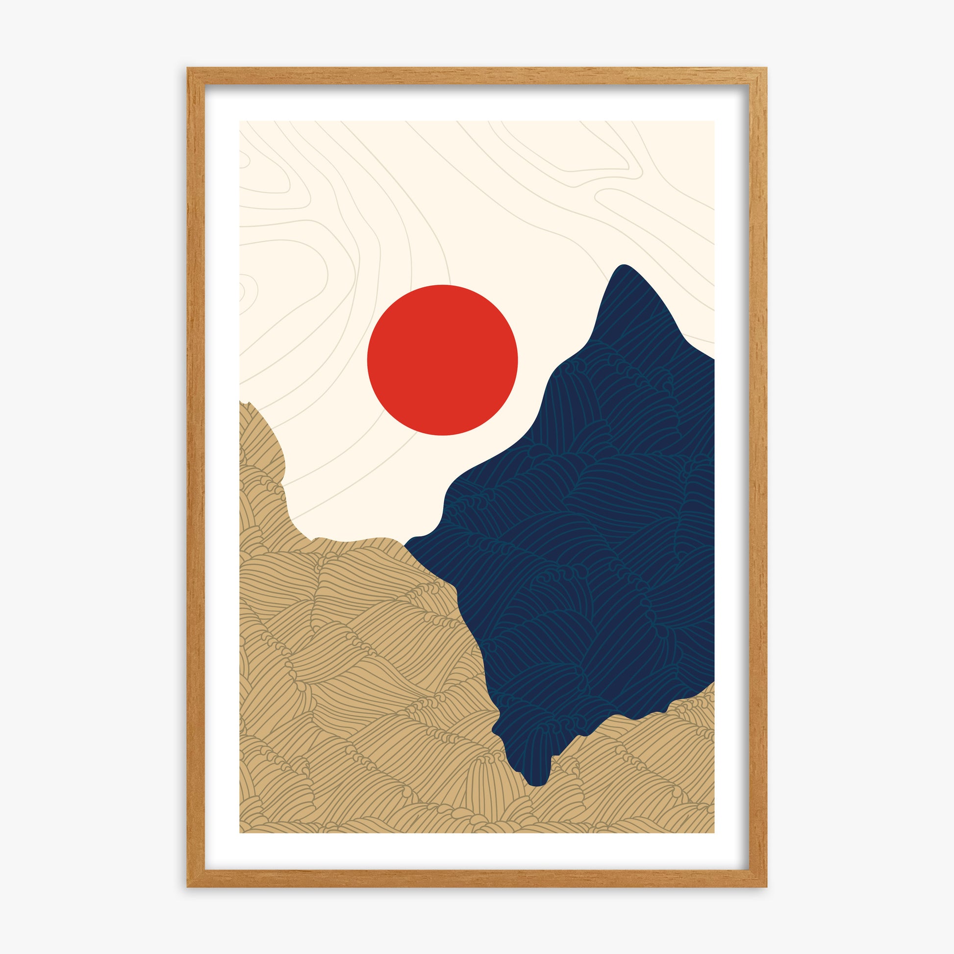 Sacred Gate Sunrise, 70x100cm Framed Poster With Oak Frame