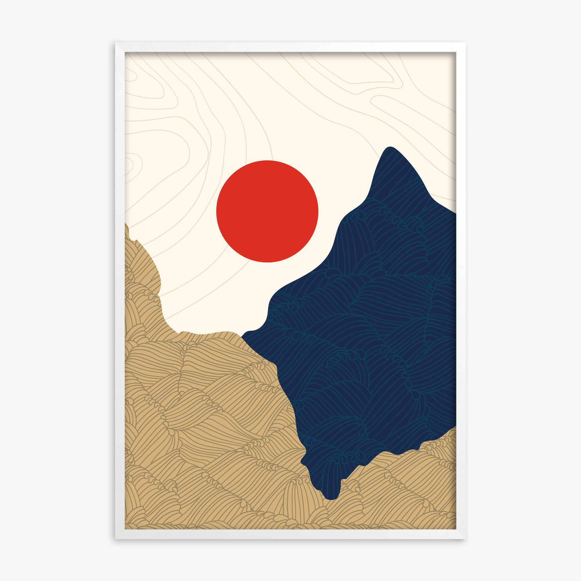 Sacred Gate Sunrise, White Framed Poster With White Frame