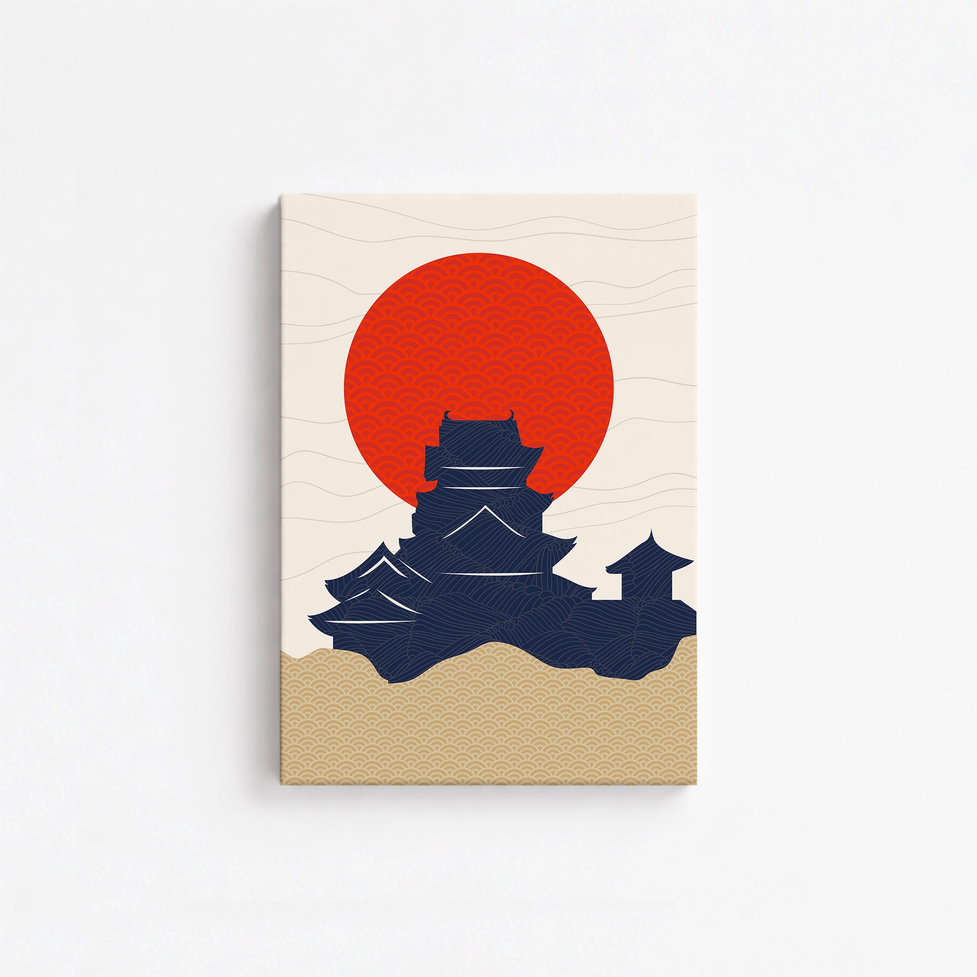 Vermilion Sun Castle, 21x30cm Satin Canvas Poster