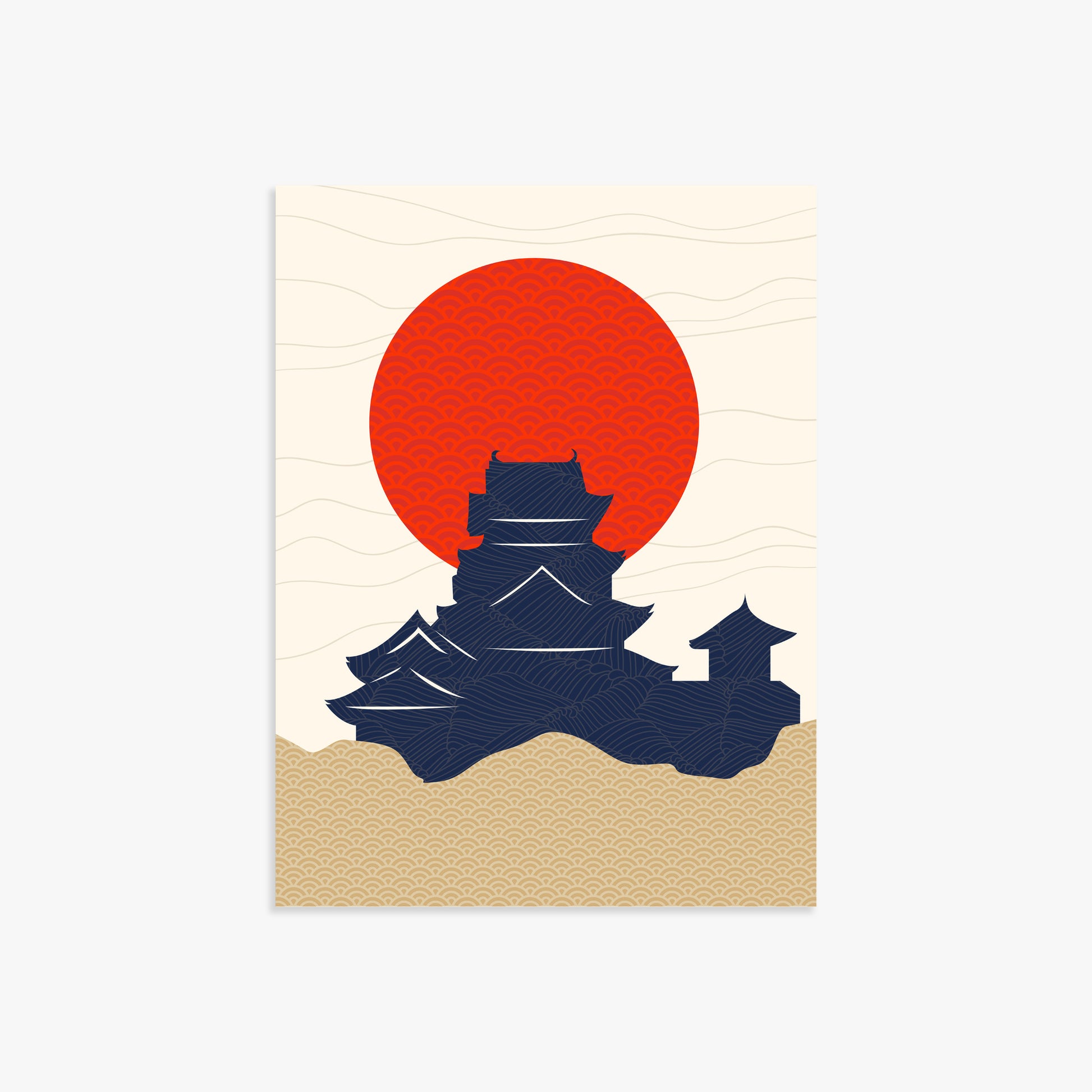 Vermilion Sun Castle, 30x40cm Poster Unframed