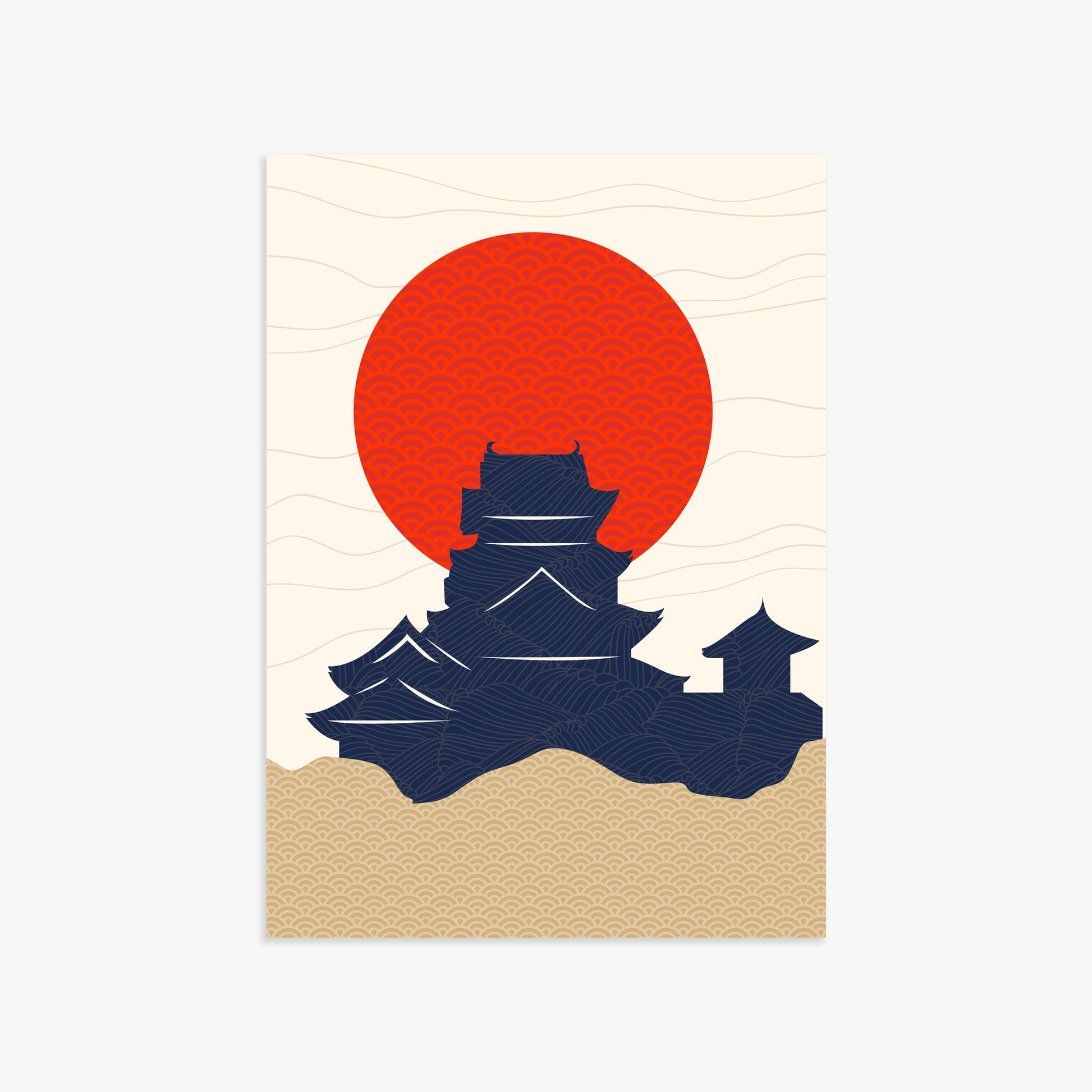Vermilion Sun Castle, 50x70cm Poster Unframed