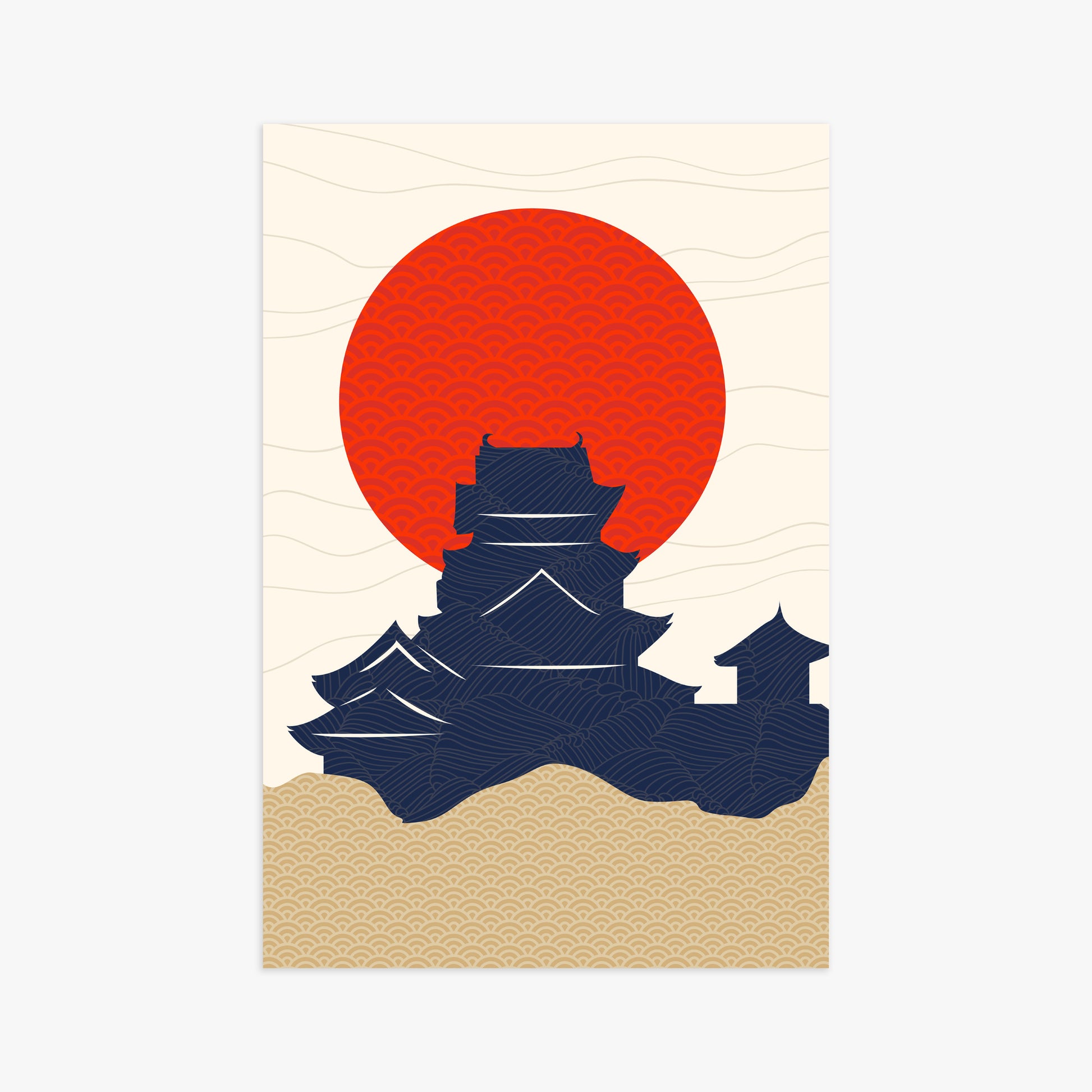 Vermilion Sun Castle, 61x91cm Poster Unframed