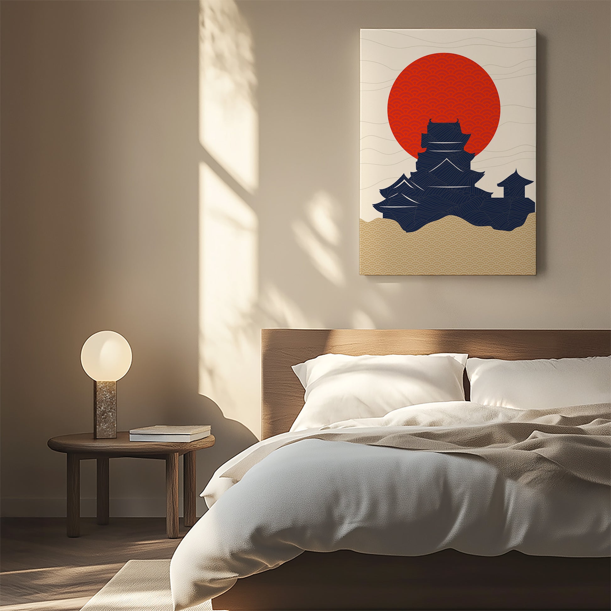 Design Concept No. 55 for Vermilion Sun Castle Modern Satin Canvas Poster Art