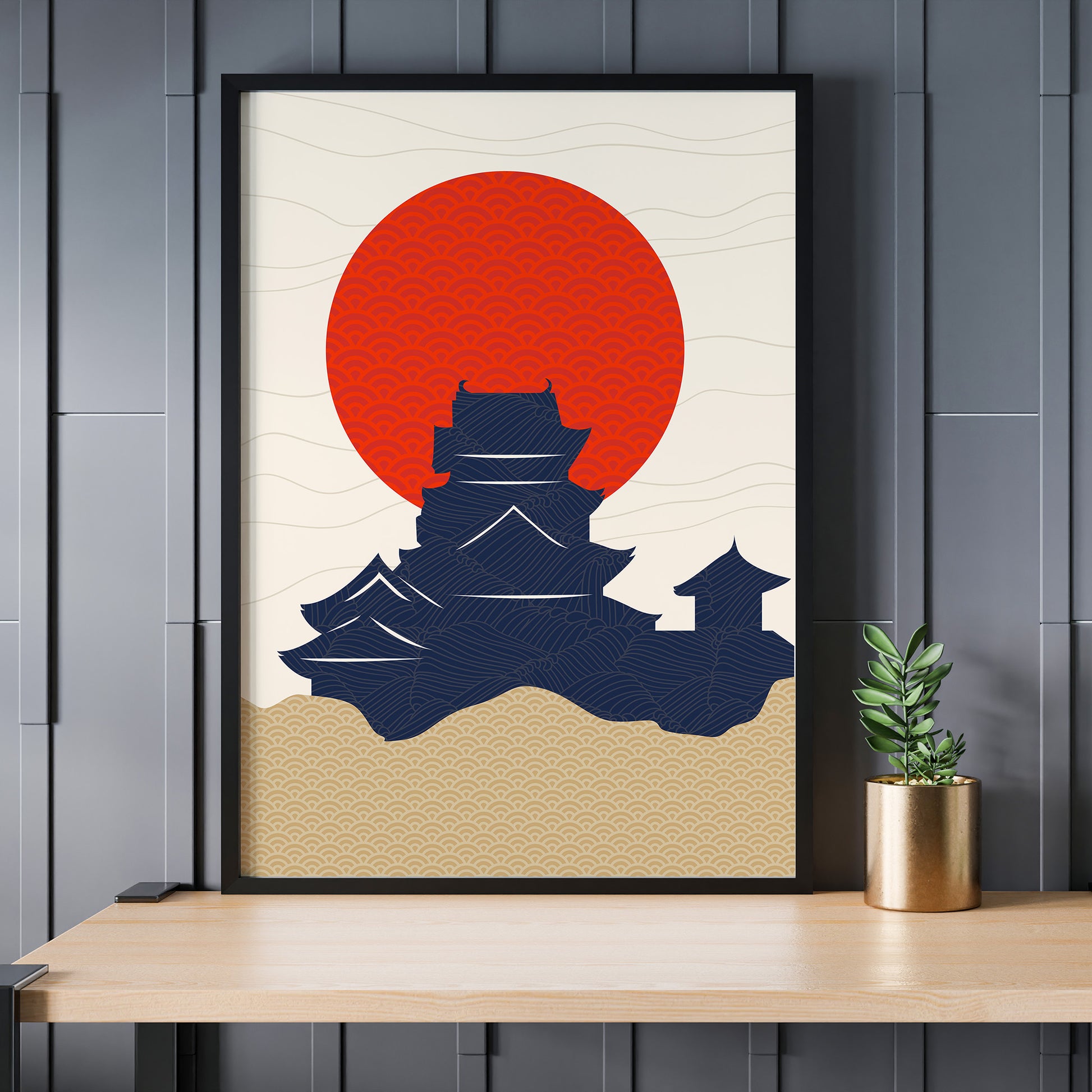 Design Concept No. 24 for Vermilion Sun Castle Modern Poster Art