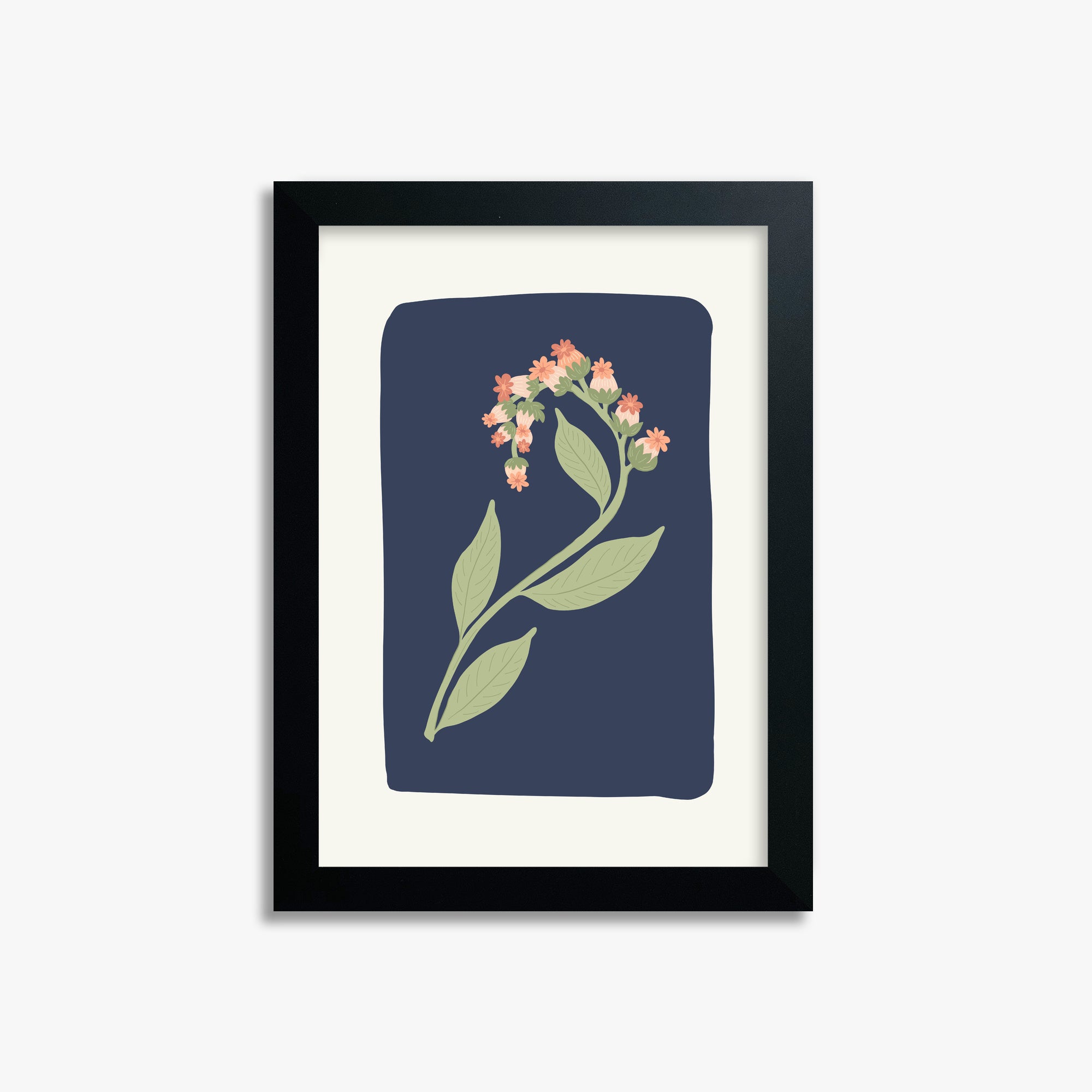 Midnight Bloom, 21x30cm Framed Poster With Black Frame