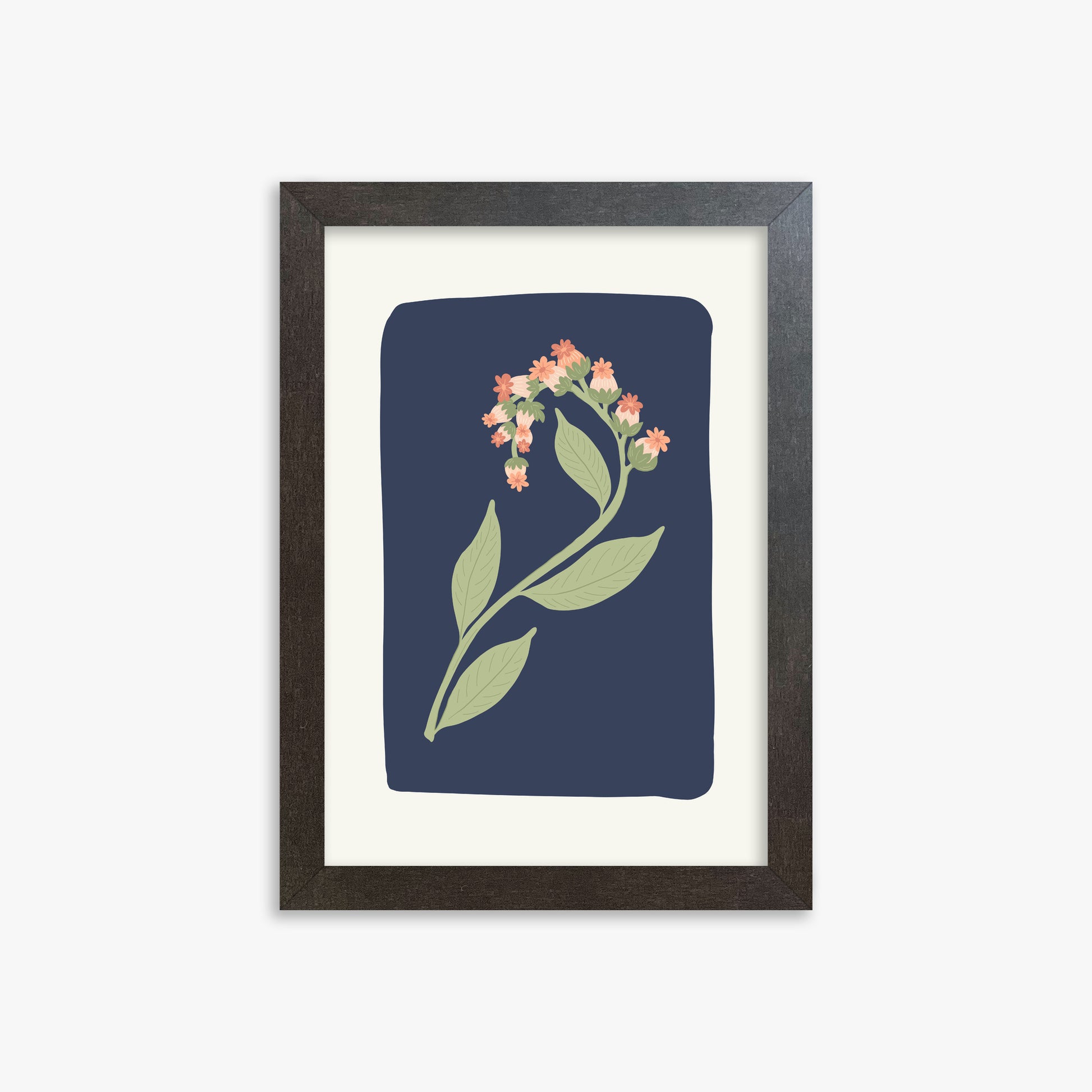 Midnight Bloom, 21x30cm Framed Poster With Espresso Frame