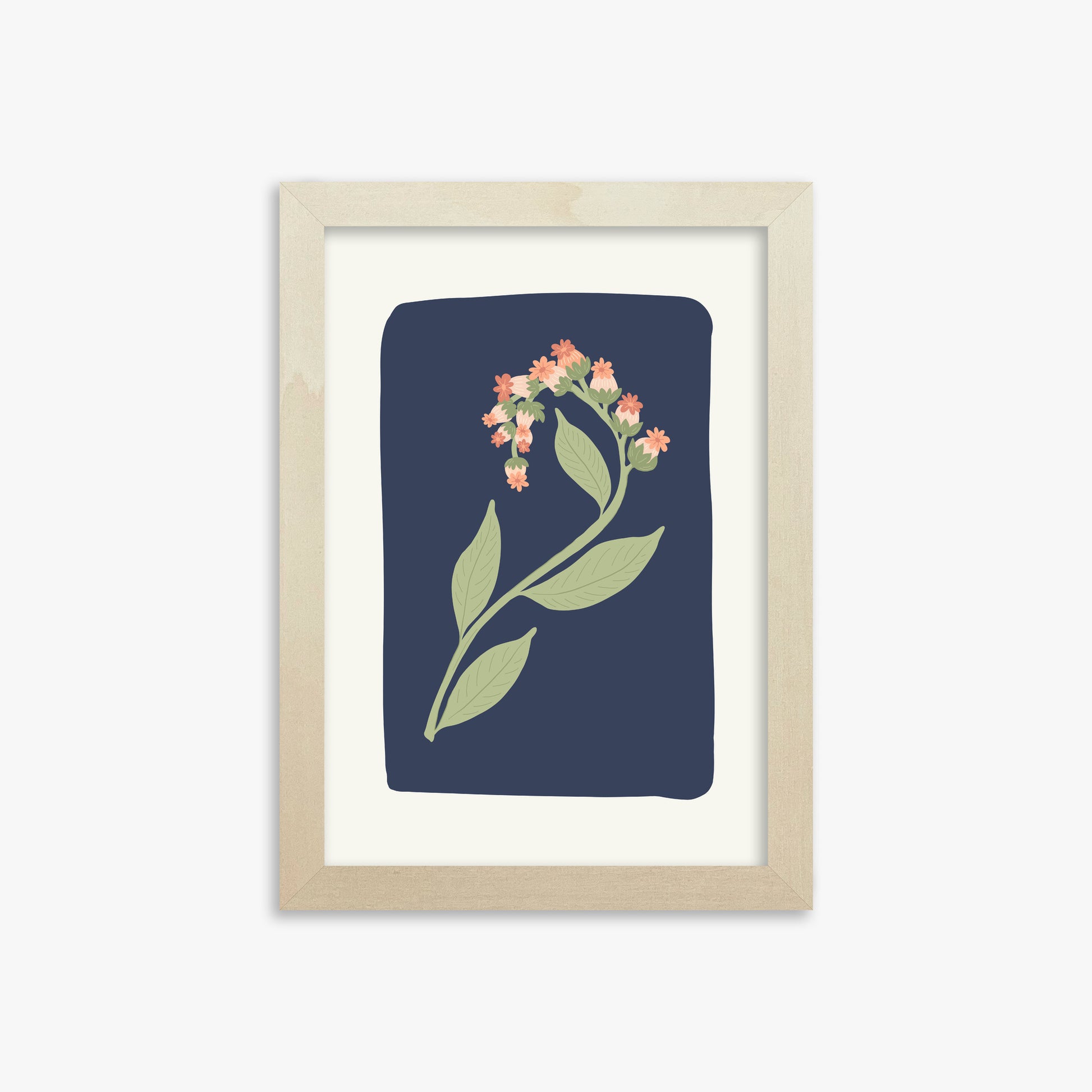 Midnight Bloom, 21x30cm Framed Poster With Lime Wood Frame