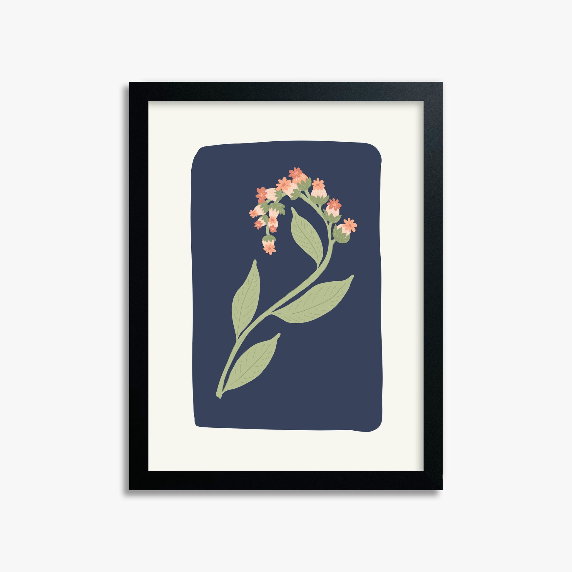 Midnight Bloom, 30x40cm Framed Poster With Black Frame