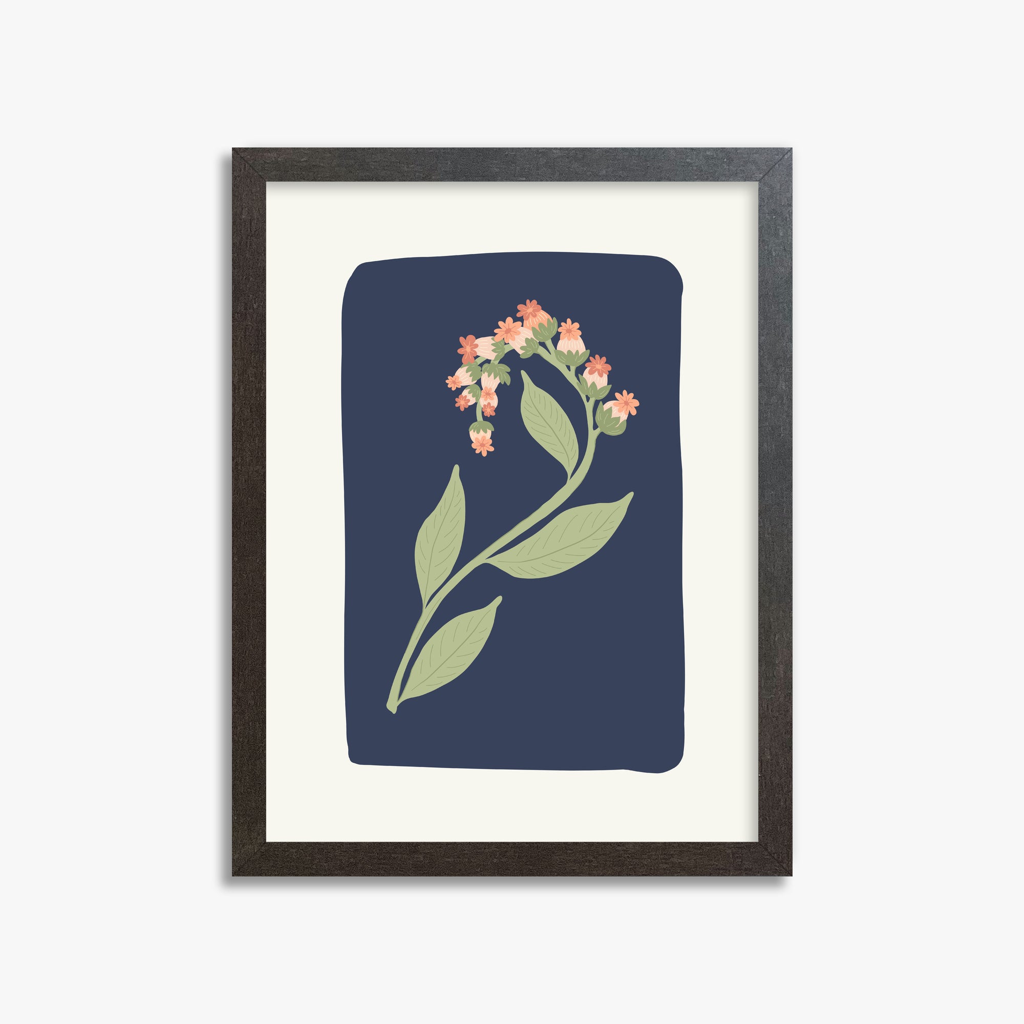 Midnight Bloom, 30x40cm Framed Poster With Espresso Frame
