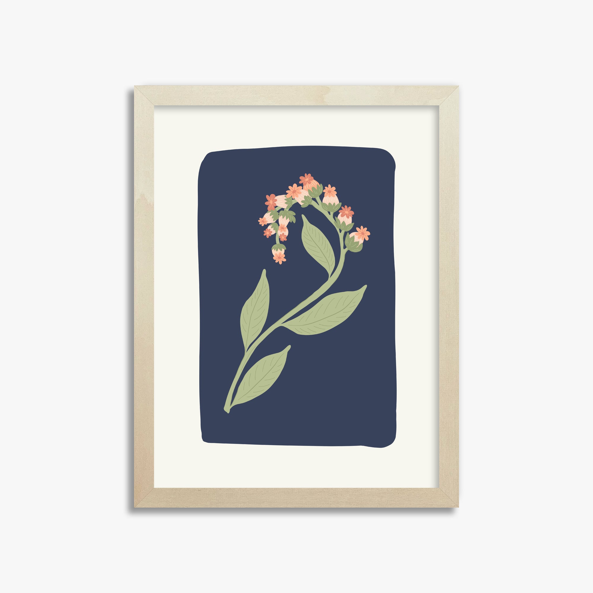 Midnight Bloom, 30x40cm Framed Poster With Lime Wood Frame