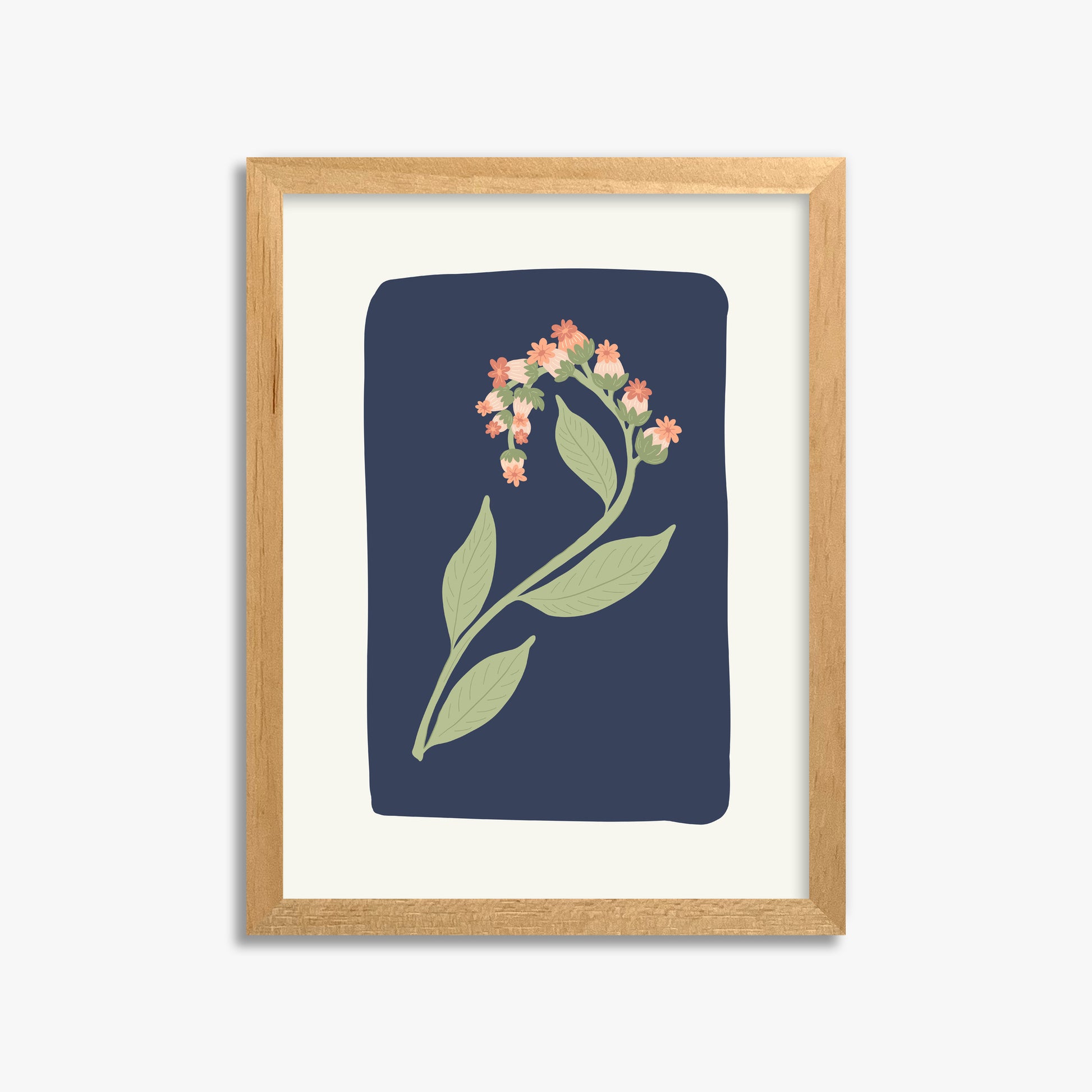 Midnight Bloom, 30x40cm Framed Poster With Oak Frame
