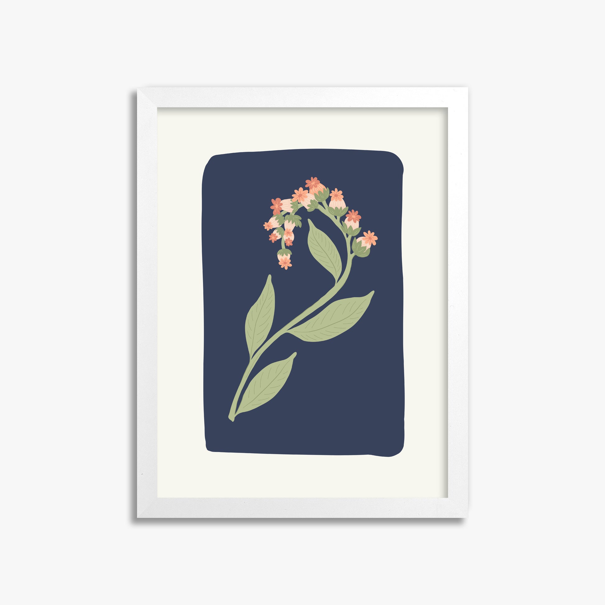 Midnight Bloom, 30x40cm Framed Poster With White Frame