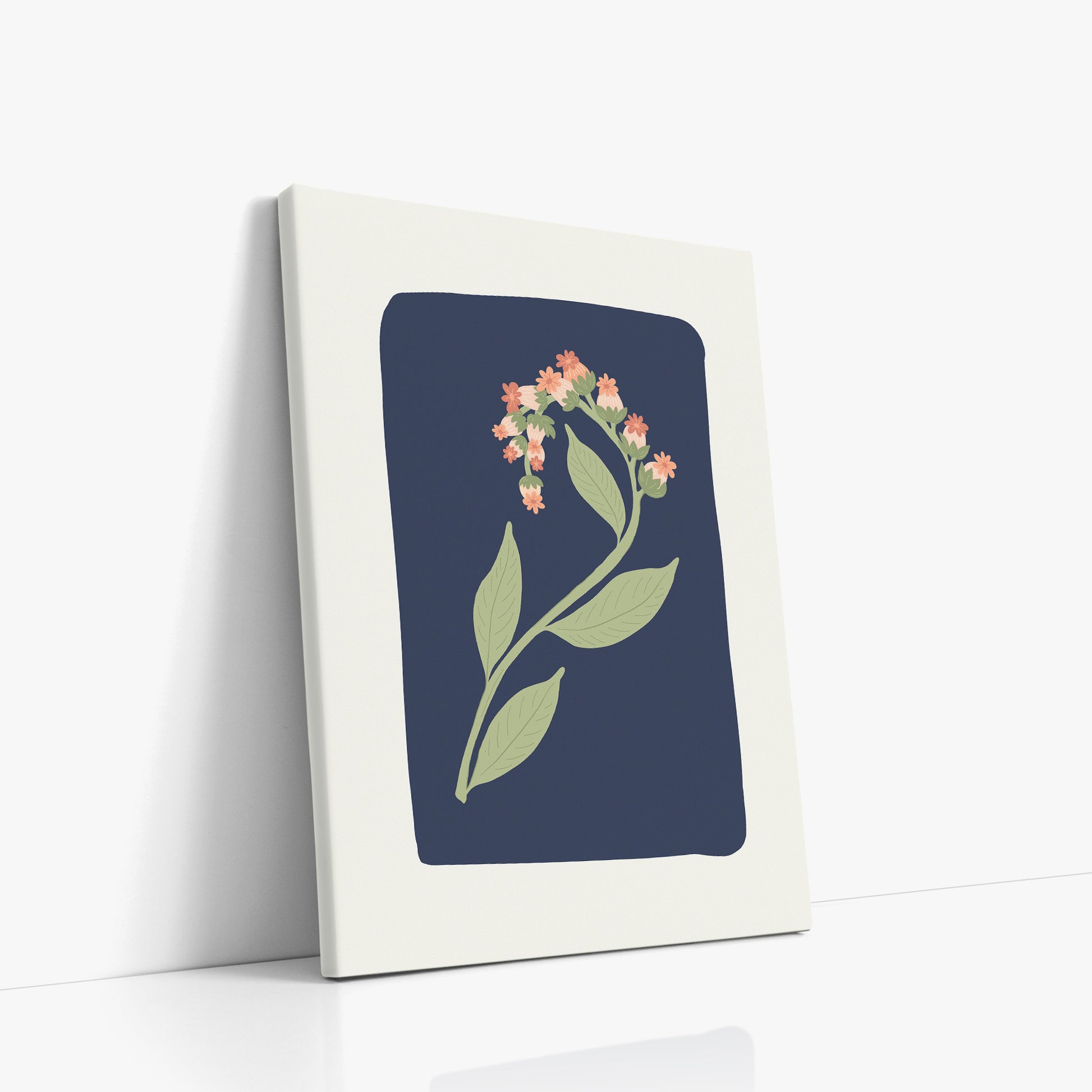 Midnight Bloom, 50x70cm Satin Canvas Poster Left Angle