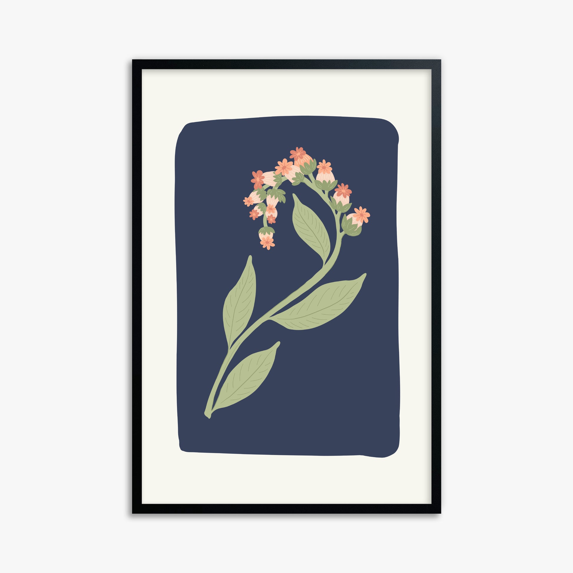 Midnight Bloom, 61x91cm Framed Poster With Black Frame