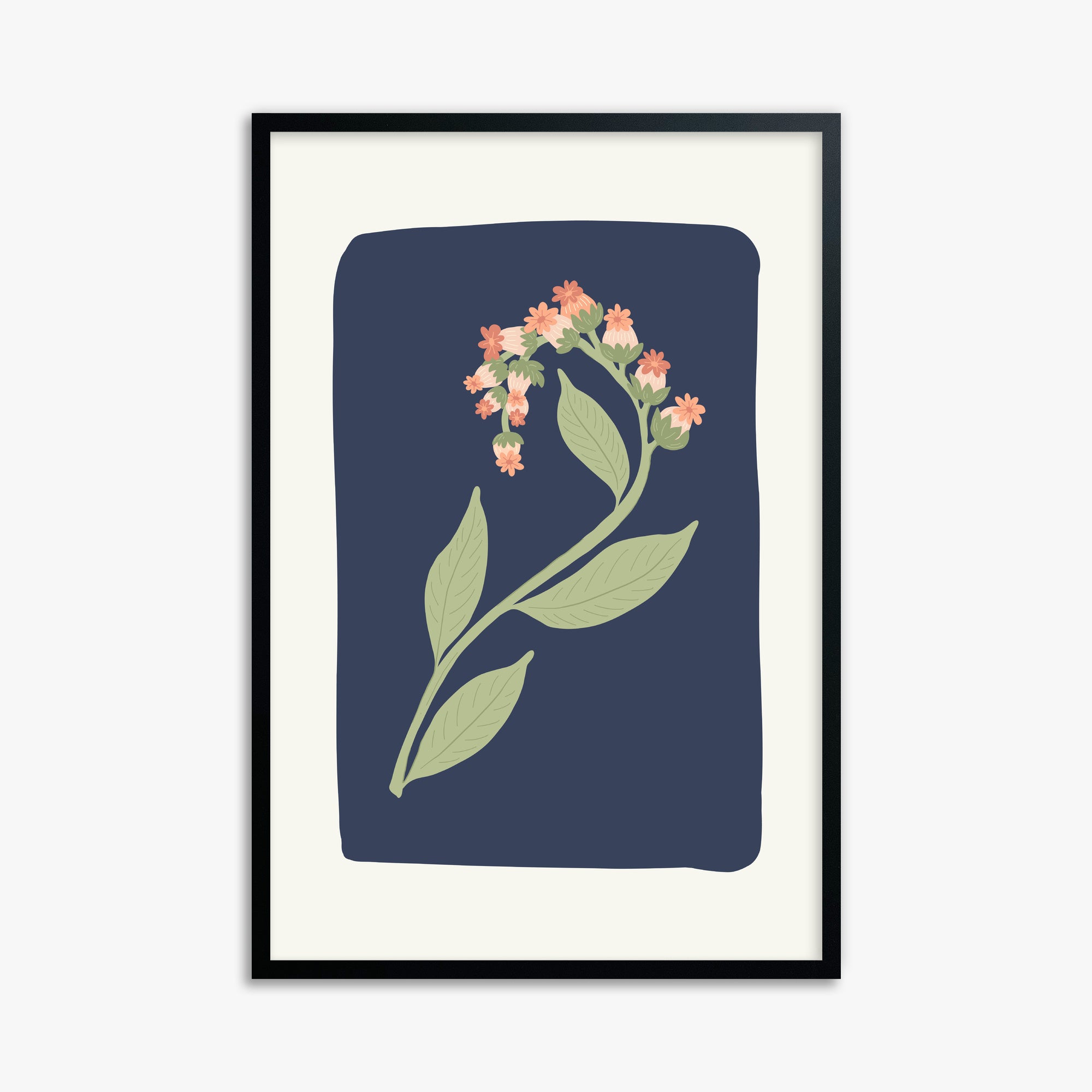 Midnight Bloom, 61x91cm Framed Poster With Black Frame