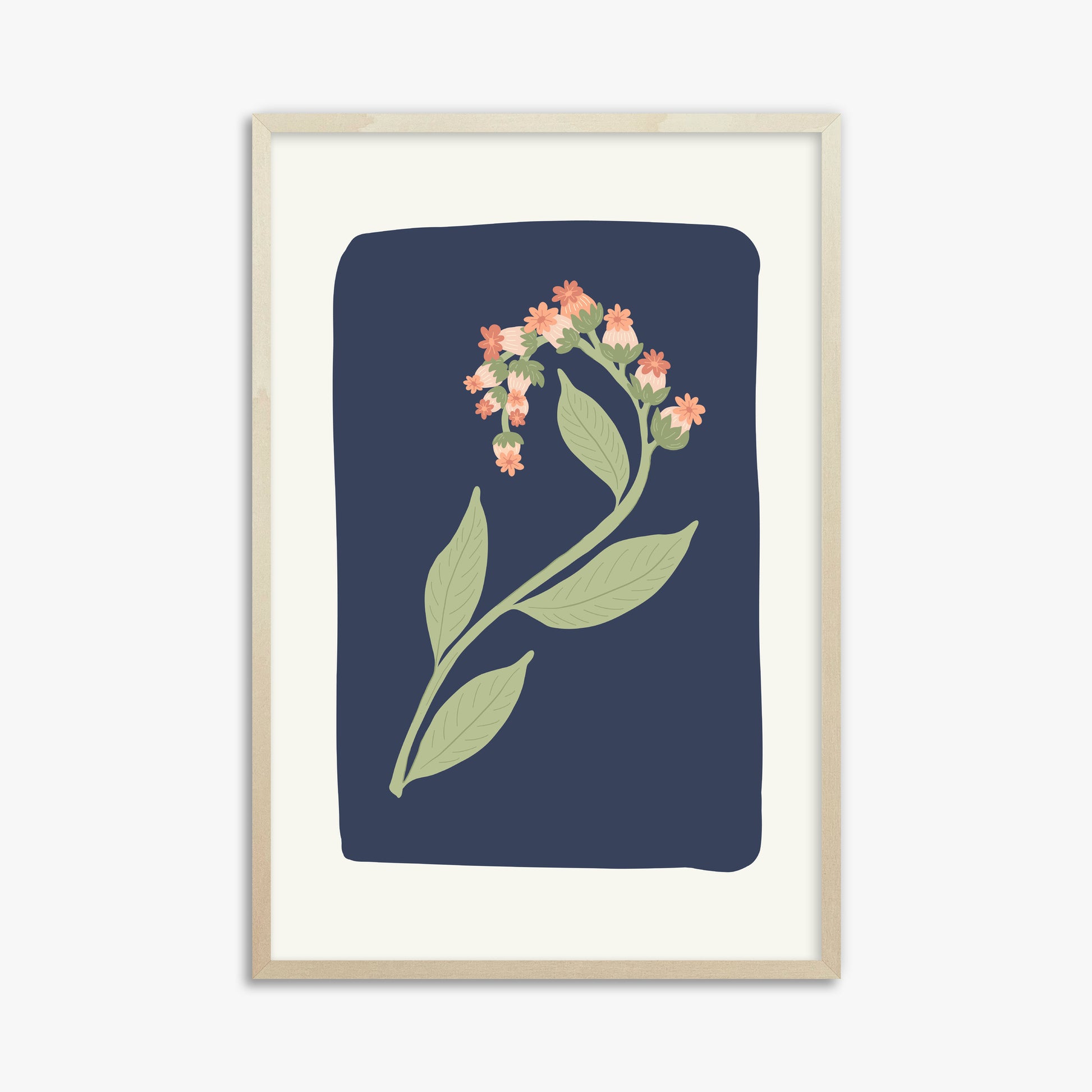 Midnight Bloom, 61x91cm Framed Poster With Lime Wood Frame