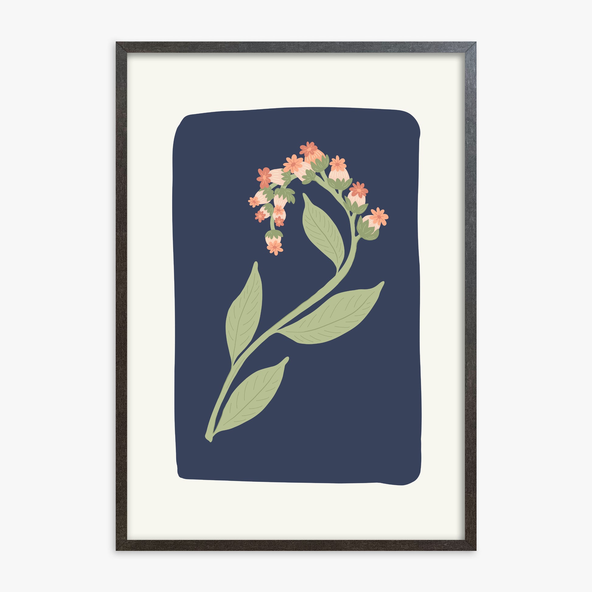Midnight Bloom, 70x100cm Framed Poster With Espresso Frame