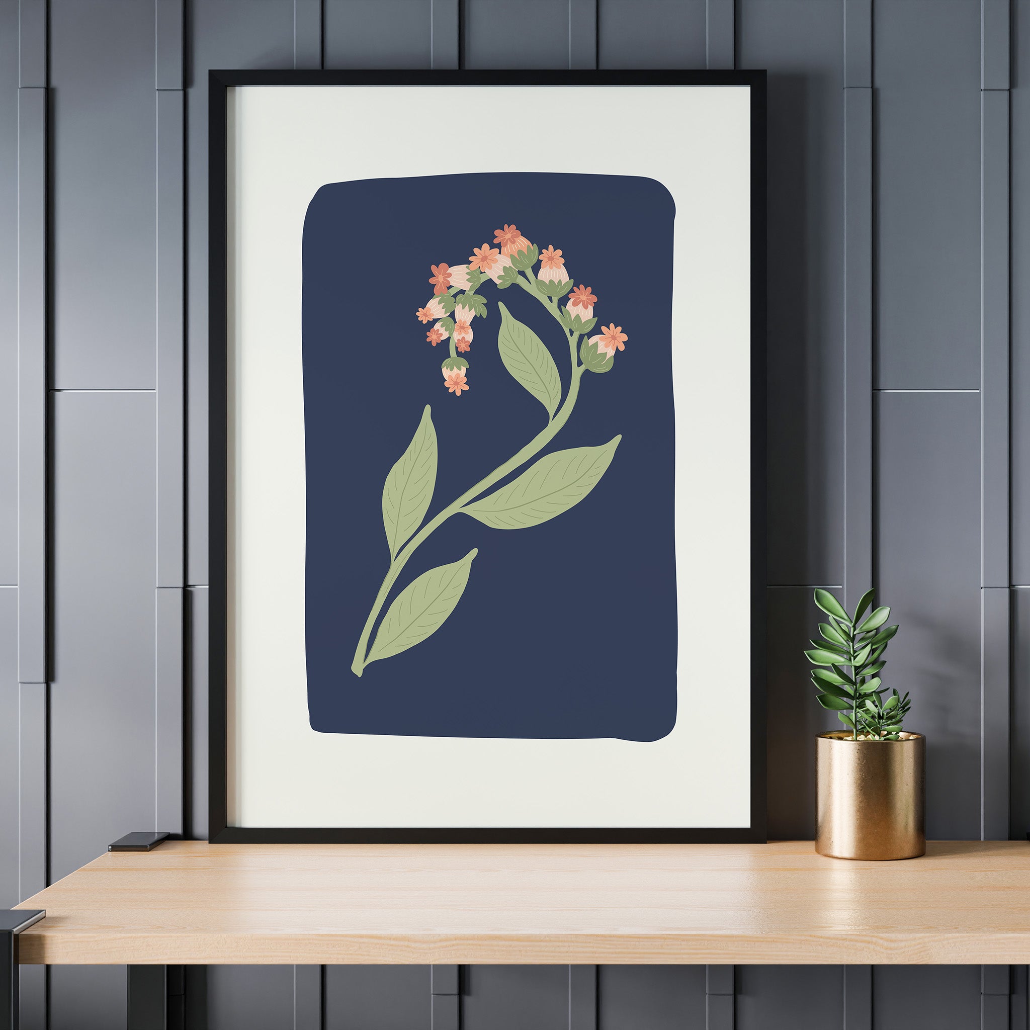 Design Concept No. 24 for Midnight Bloom Modern Poster Art