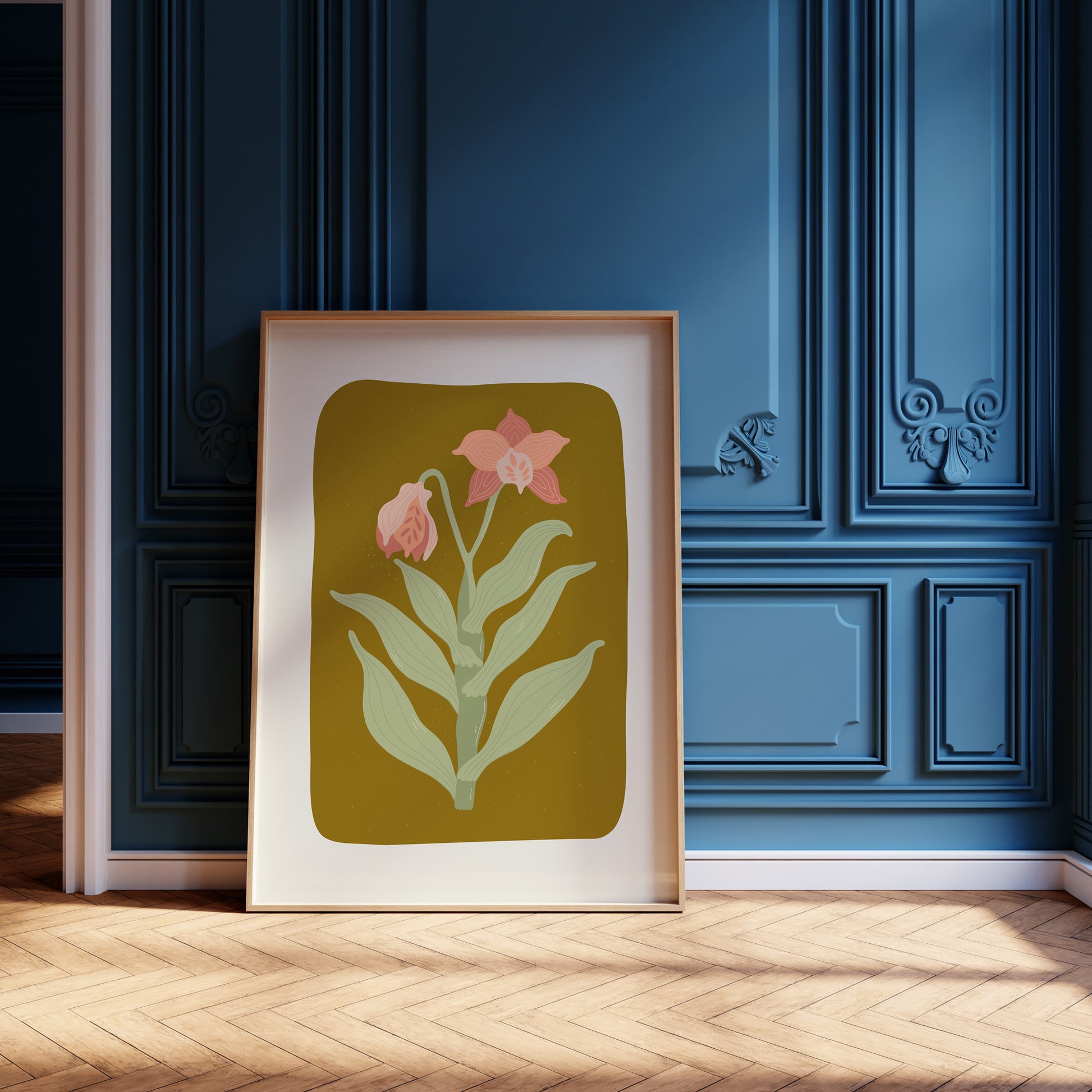 Design Concept No. 12 for Vintage Bloom Orchid Modern Poster Art