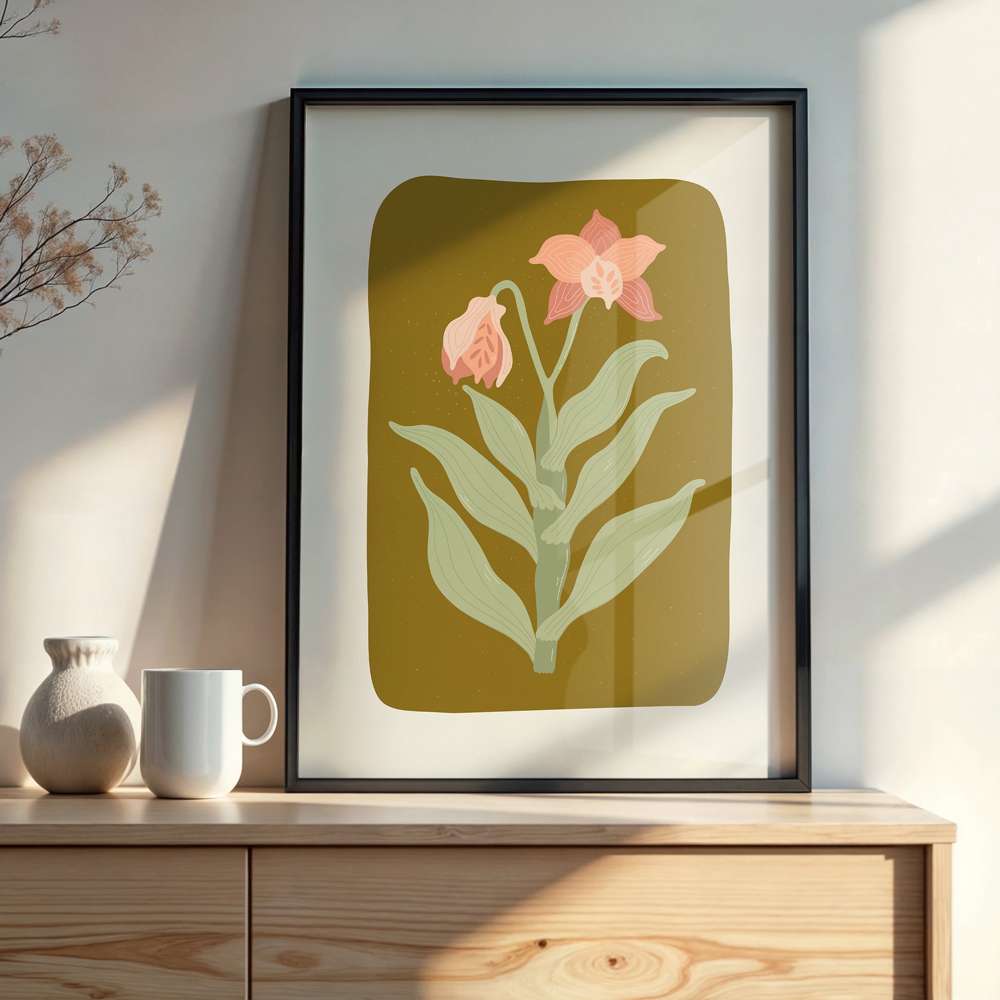 Design Concept No. 22 for Vintage Bloom Orchid Modern Poster Art