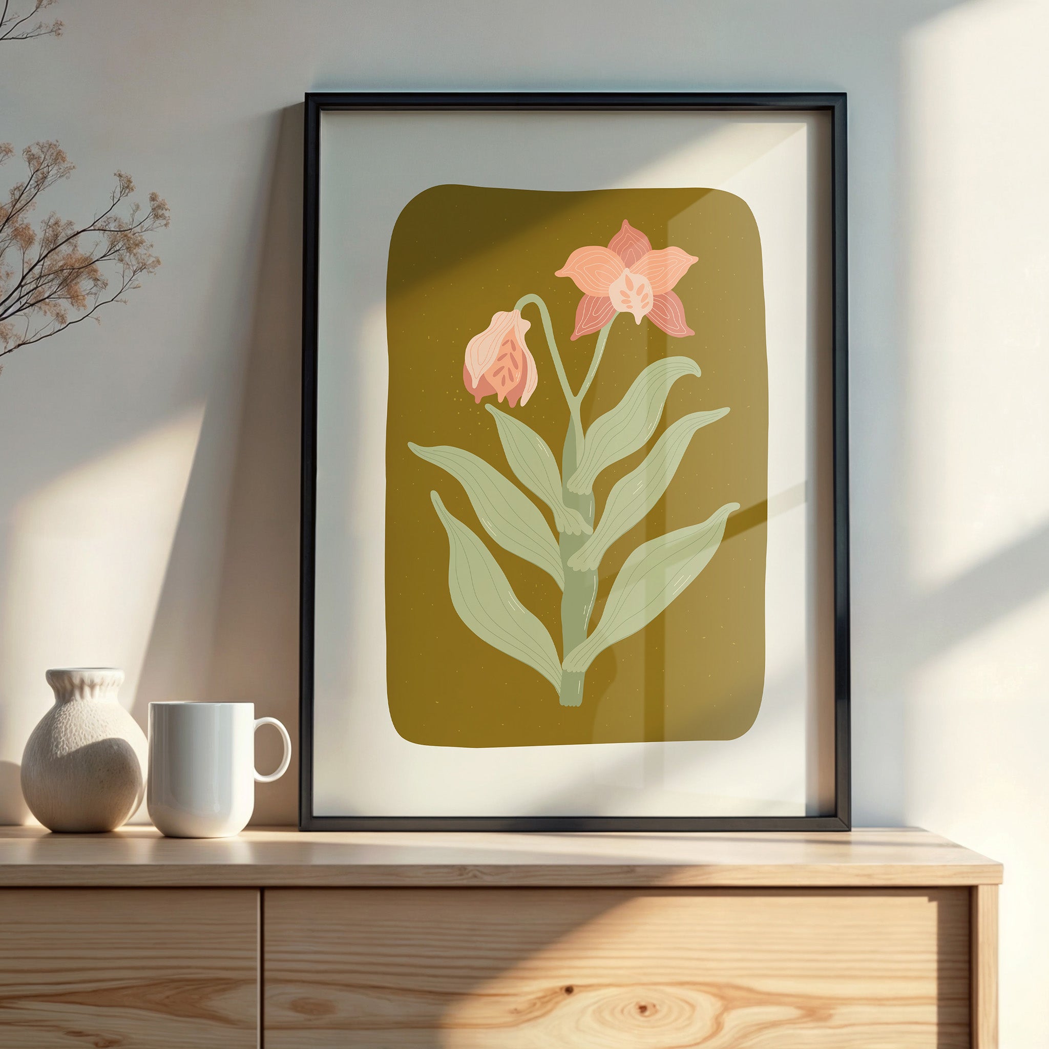 Design Concept No. 22 for Vintage Bloom Orchid Modern Poster Art