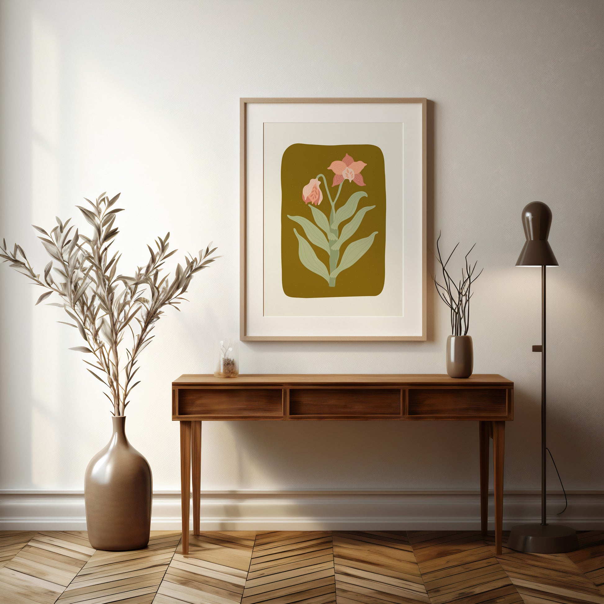 Design Concept No. 37 for Vintage Bloom Orchid Modern Poster Art