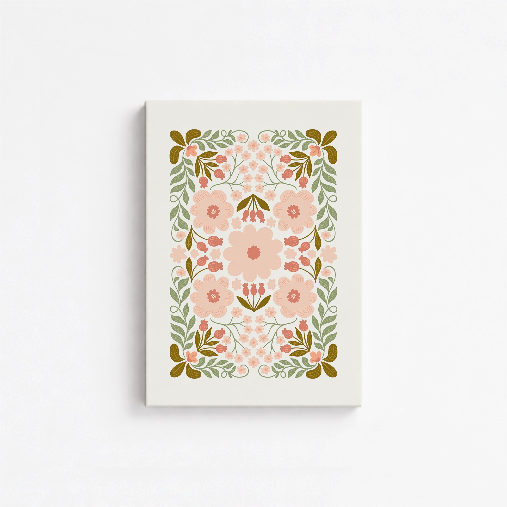 Peach Blossom Garland, 21x30cm Satin Canvas Poster