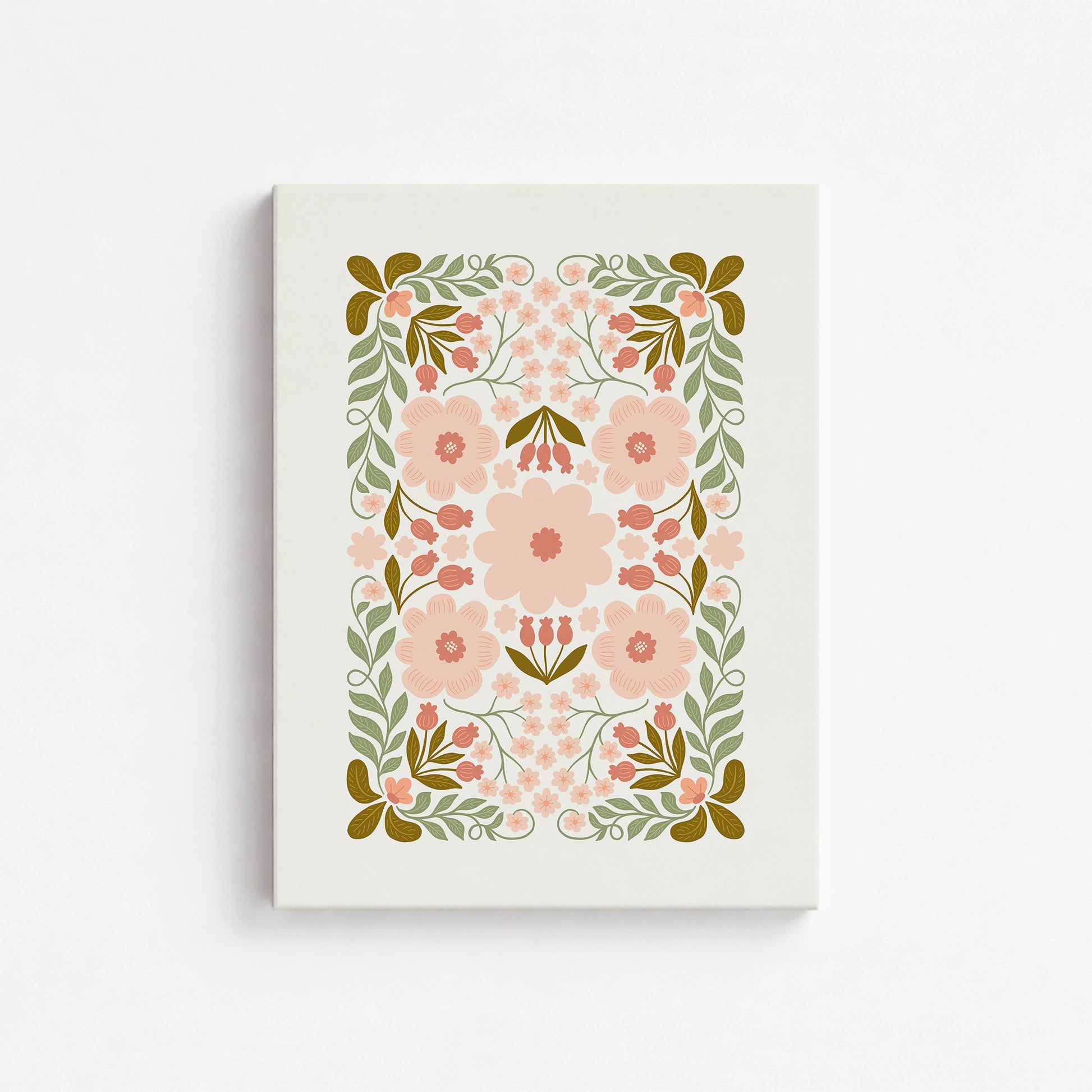 Peach Blossom Garland, 30x40cm Satin Canvas Poster