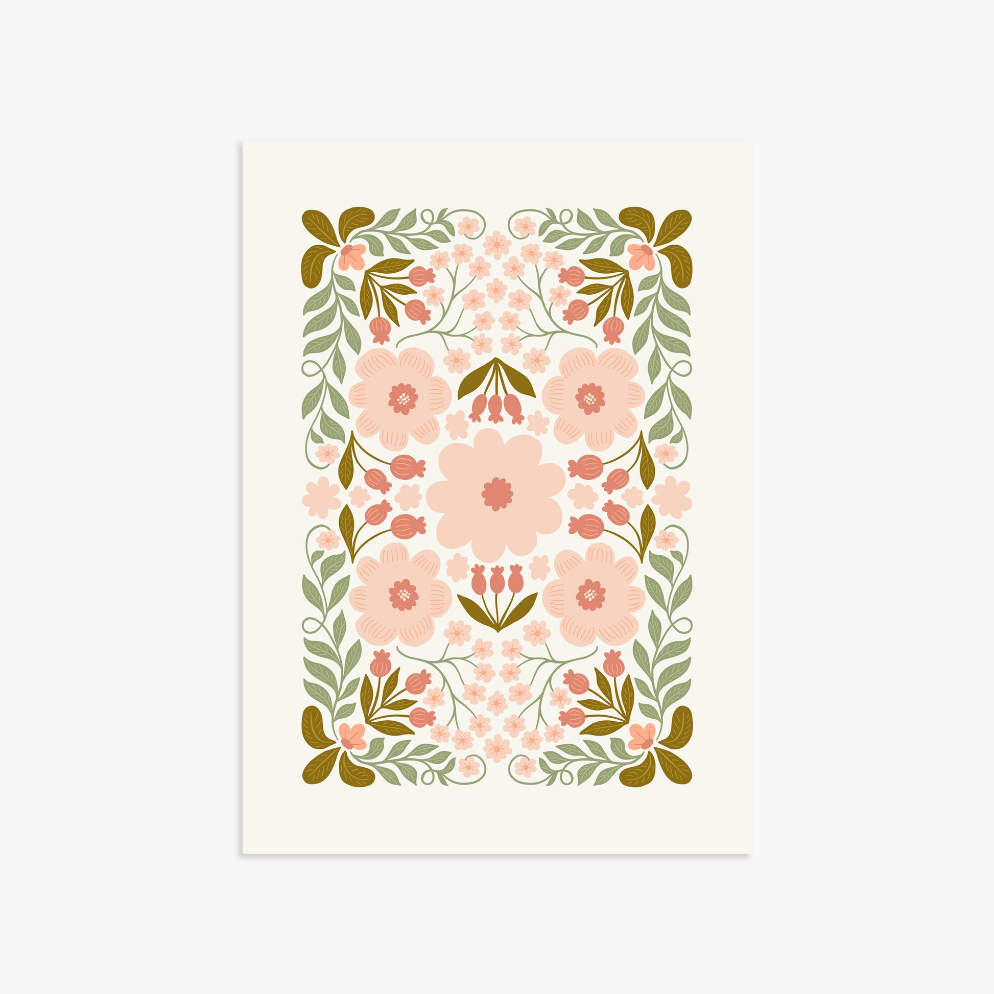 Peach Blossom Garland, 50x70cm Poster Unframed