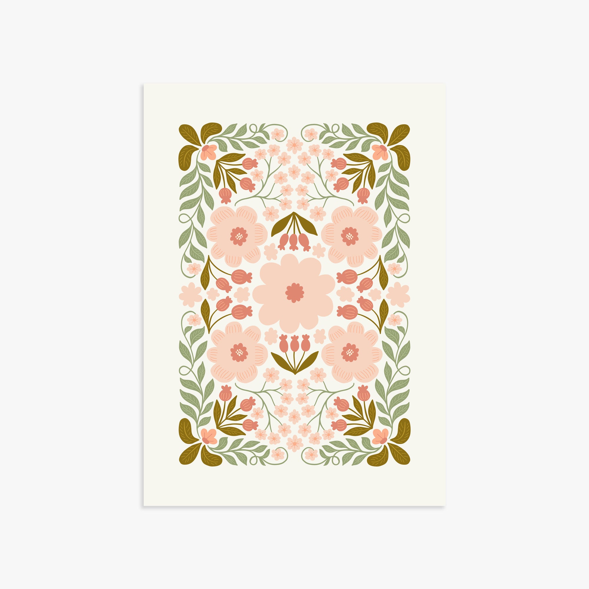 Peach Blossom Garland, 50x70cm Poster Unframed