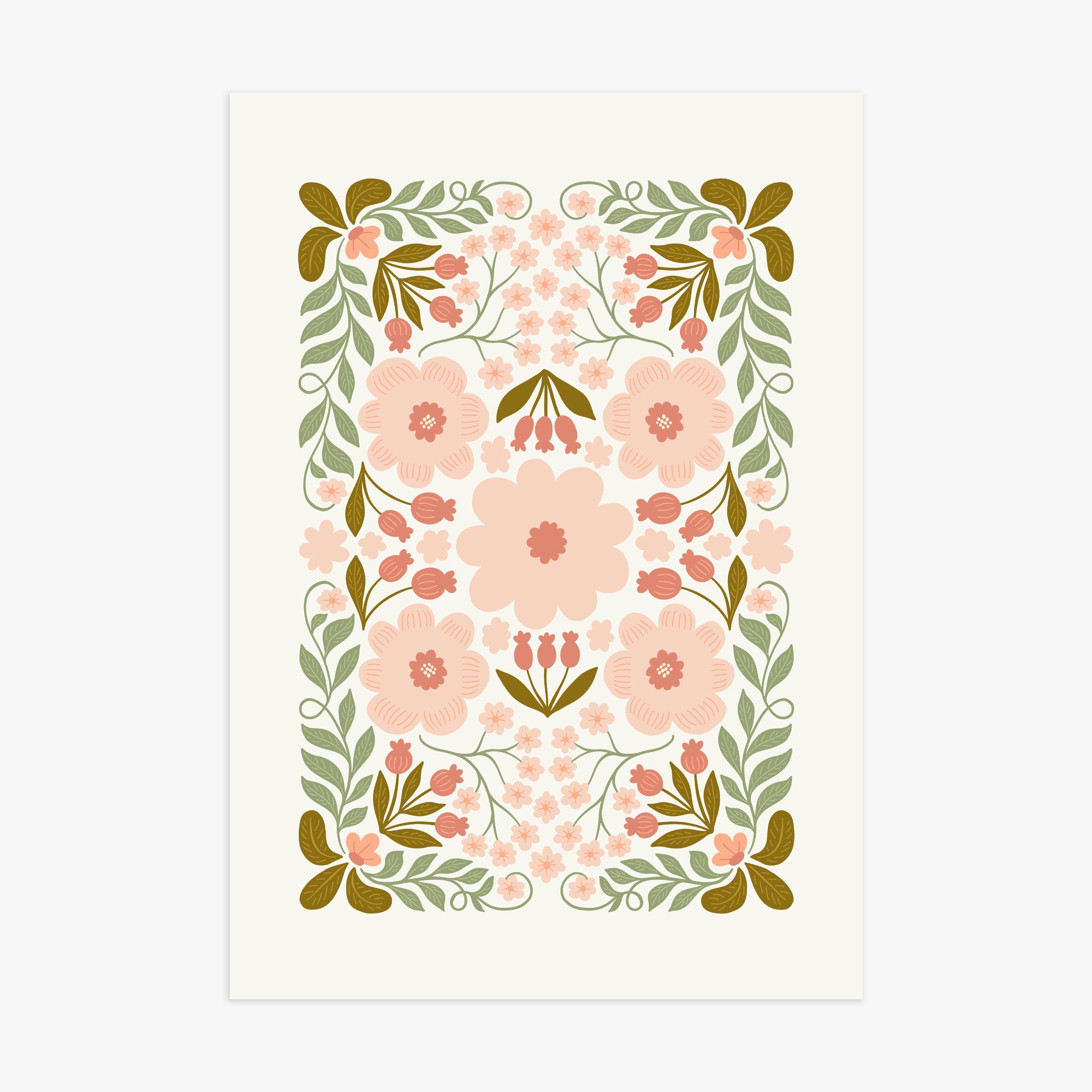 Peach Blossom Garland, 70x100cm Poster Unframed