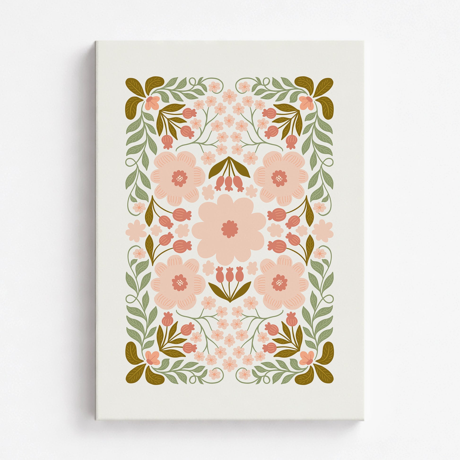 Peach Blossom Garland, 70x100cm Satin Canvas Poster