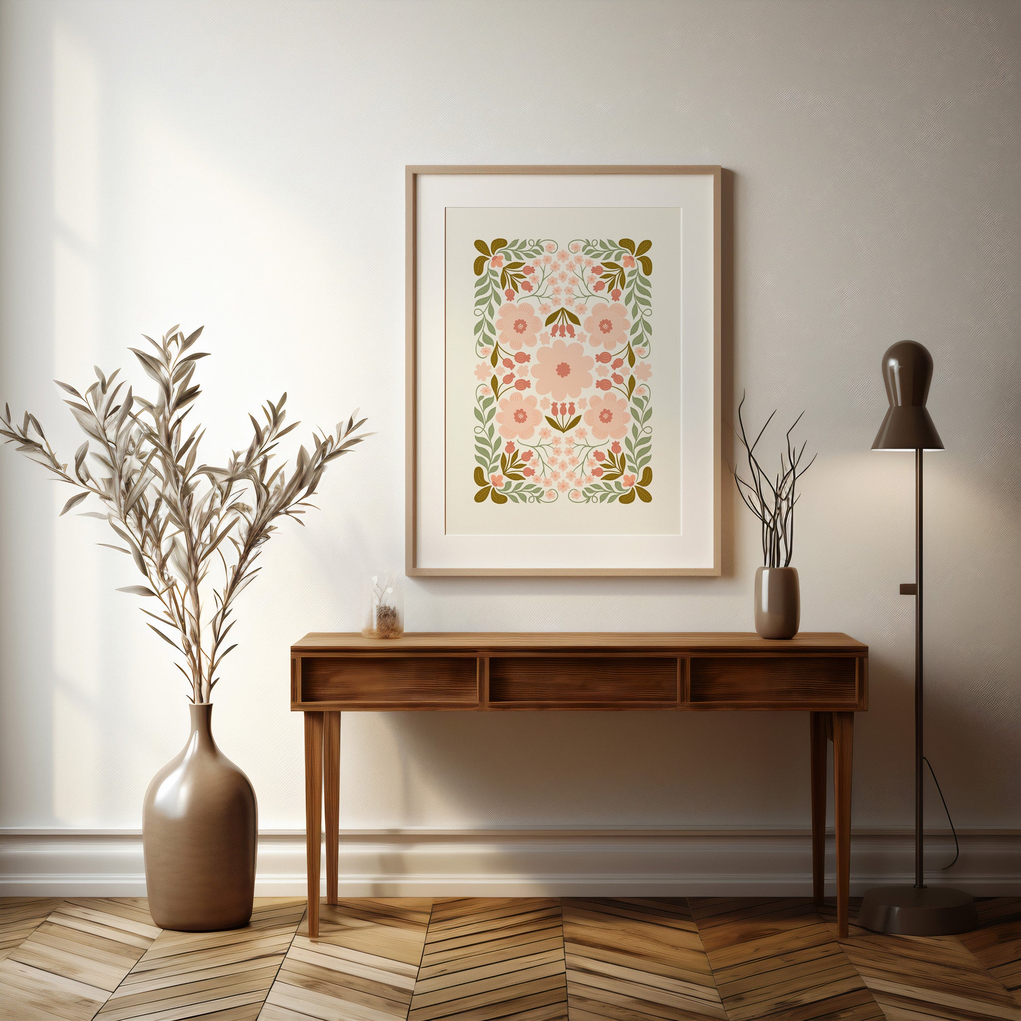 Design Concept No. 37 for Peach Blossom Garland Modern Poster Art