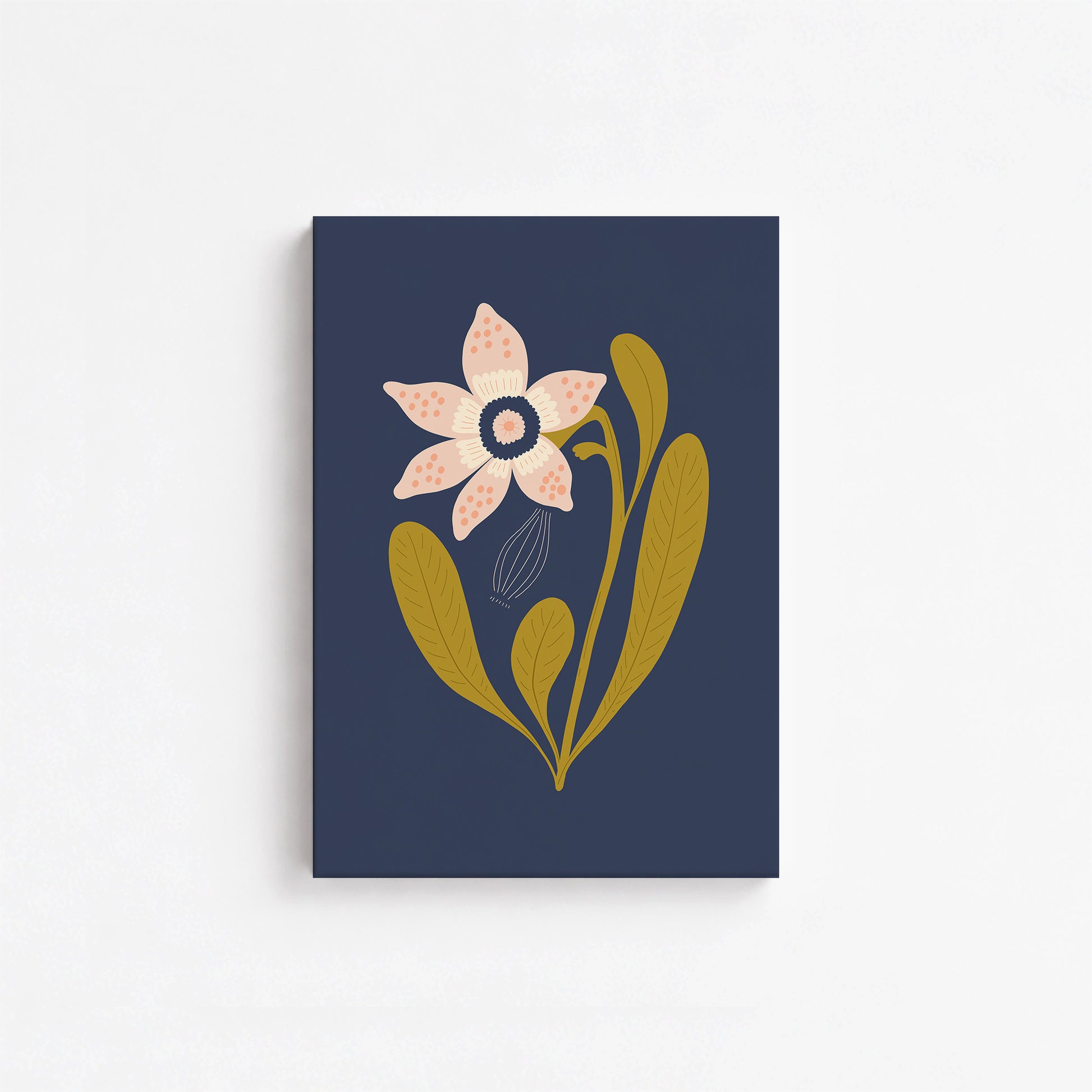 Midnight Garden Bloom, 21x30cm Satin Canvas Poster