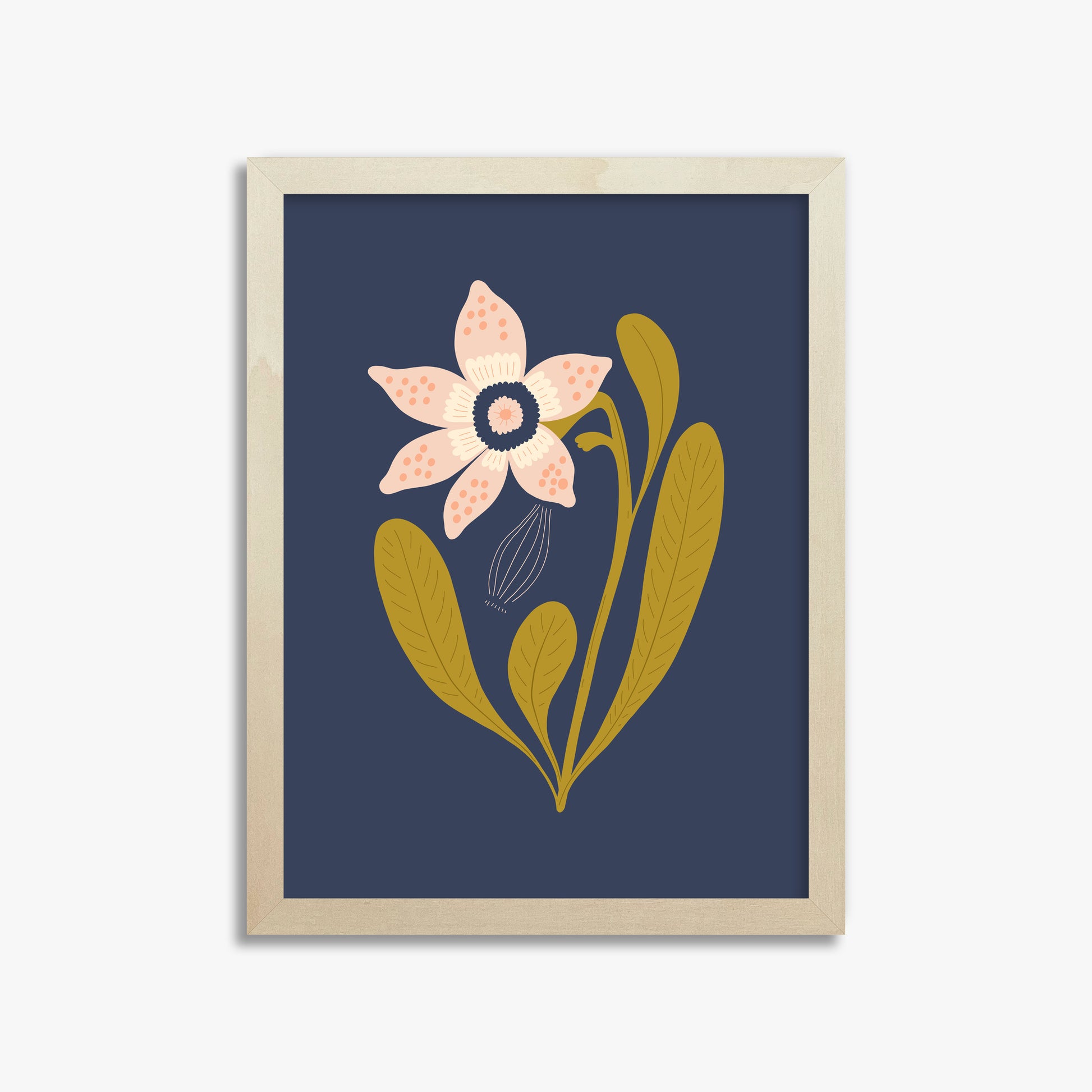 Midnight Garden Bloom, 30x40cm Framed Poster With Lime Wood Frame
