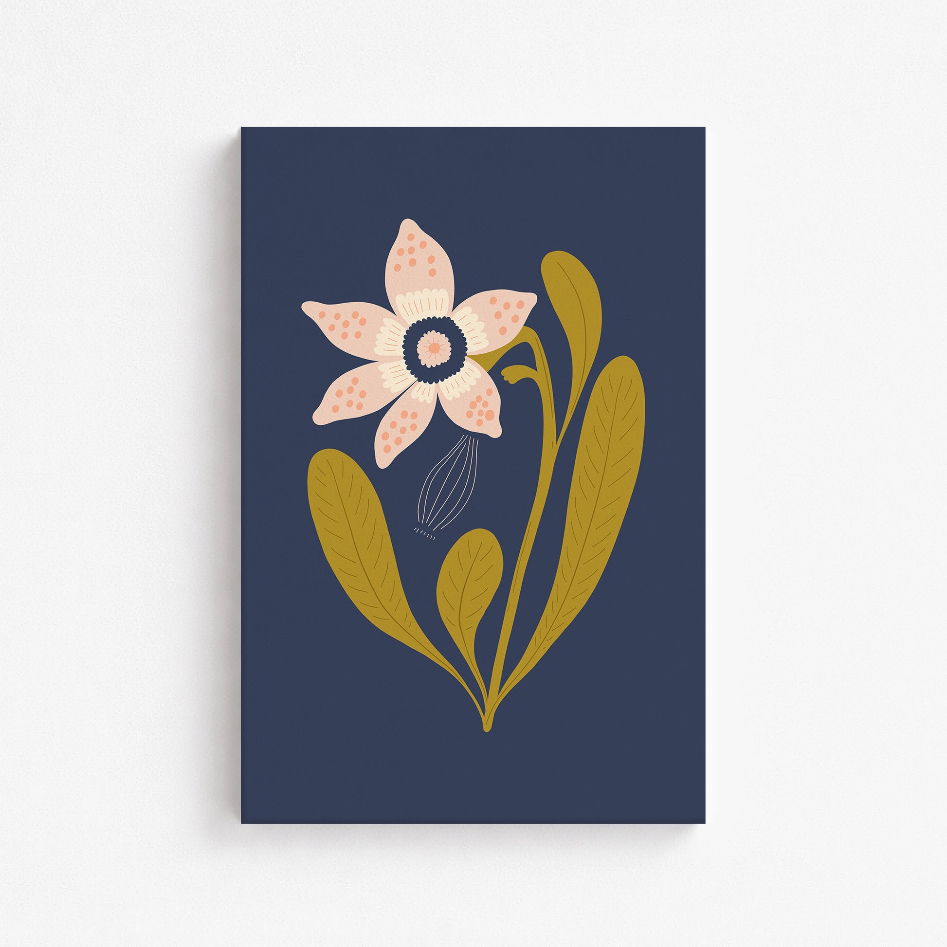 Midnight Garden Bloom, 61x91cm Satin Canvas Poster