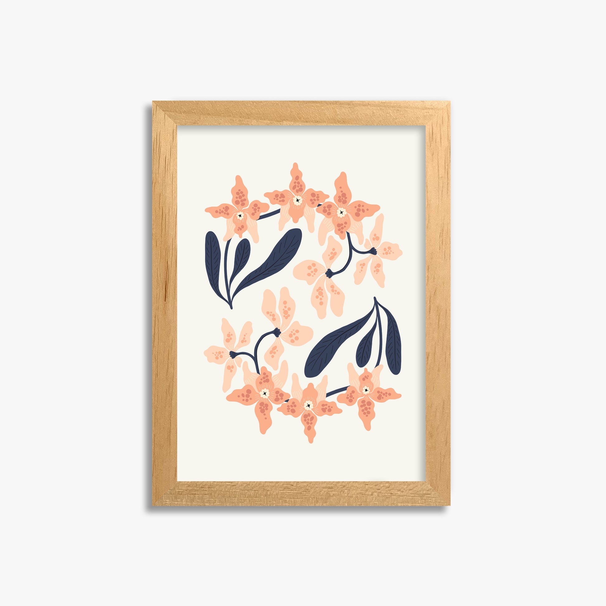 Peach Blossom Circle, 21x30cm Framed Poster With Oak Frame