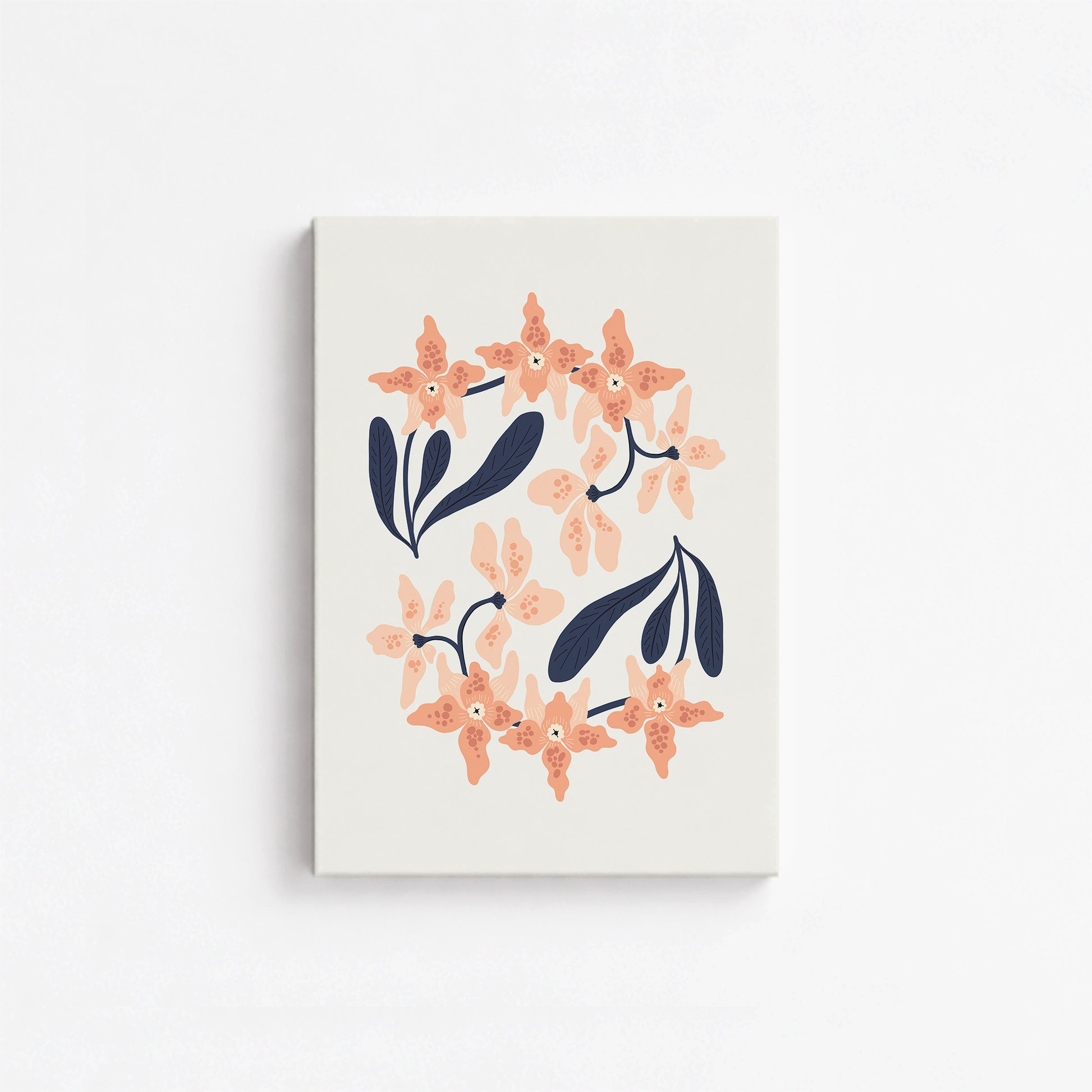 Peach Blossom Circle, 21x30cm Satin Canvas Poster