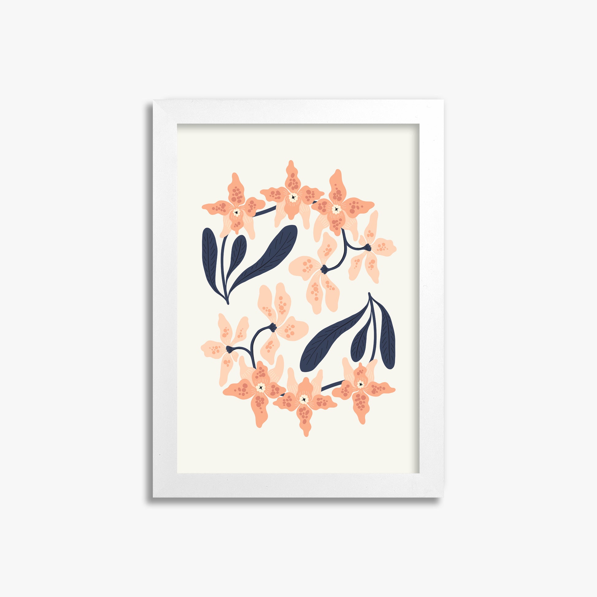 Peach Blossom Circle, 21x30cm Framed Poster With White Frame