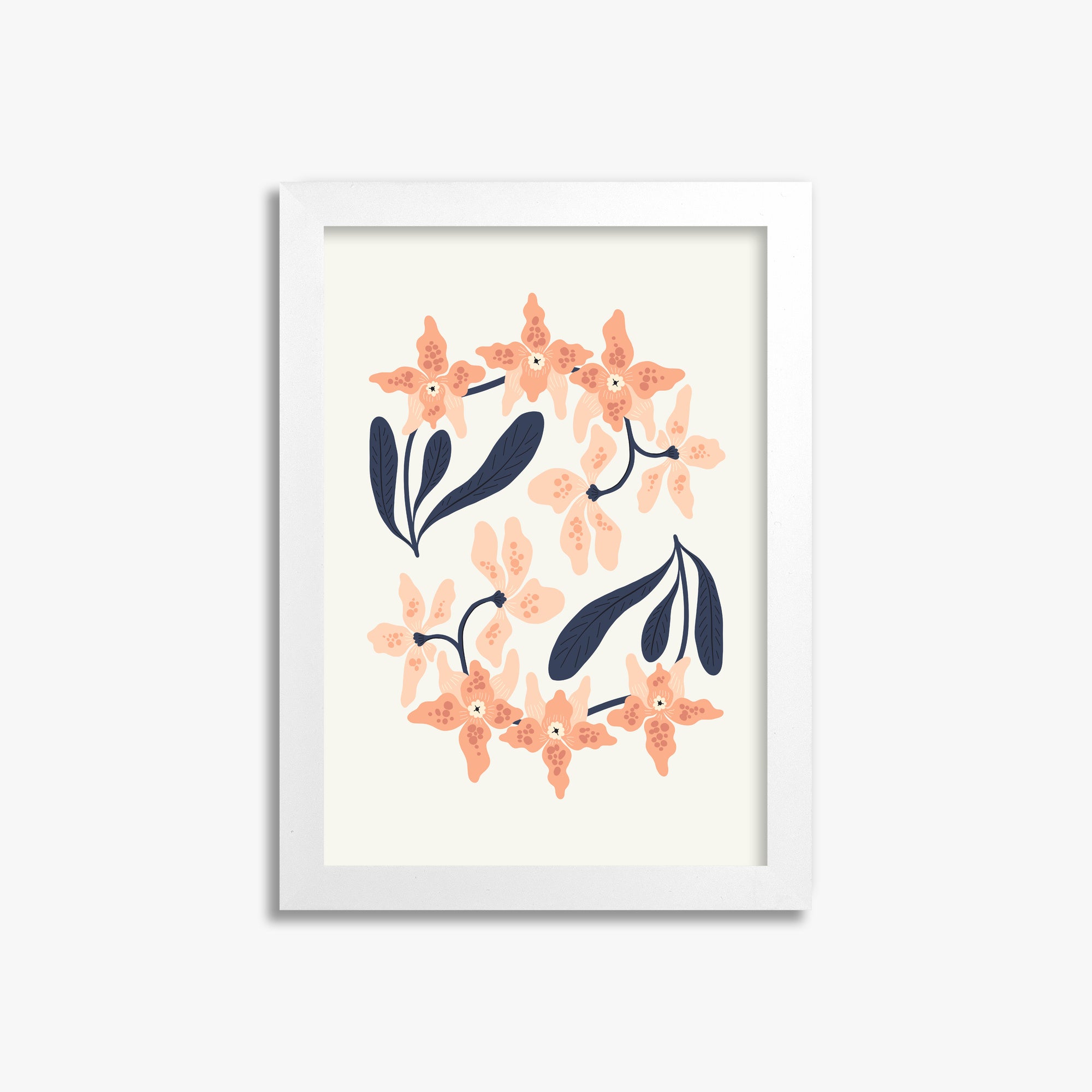 Peach Blossom Circle, 21x30cm Framed Poster With White Frame