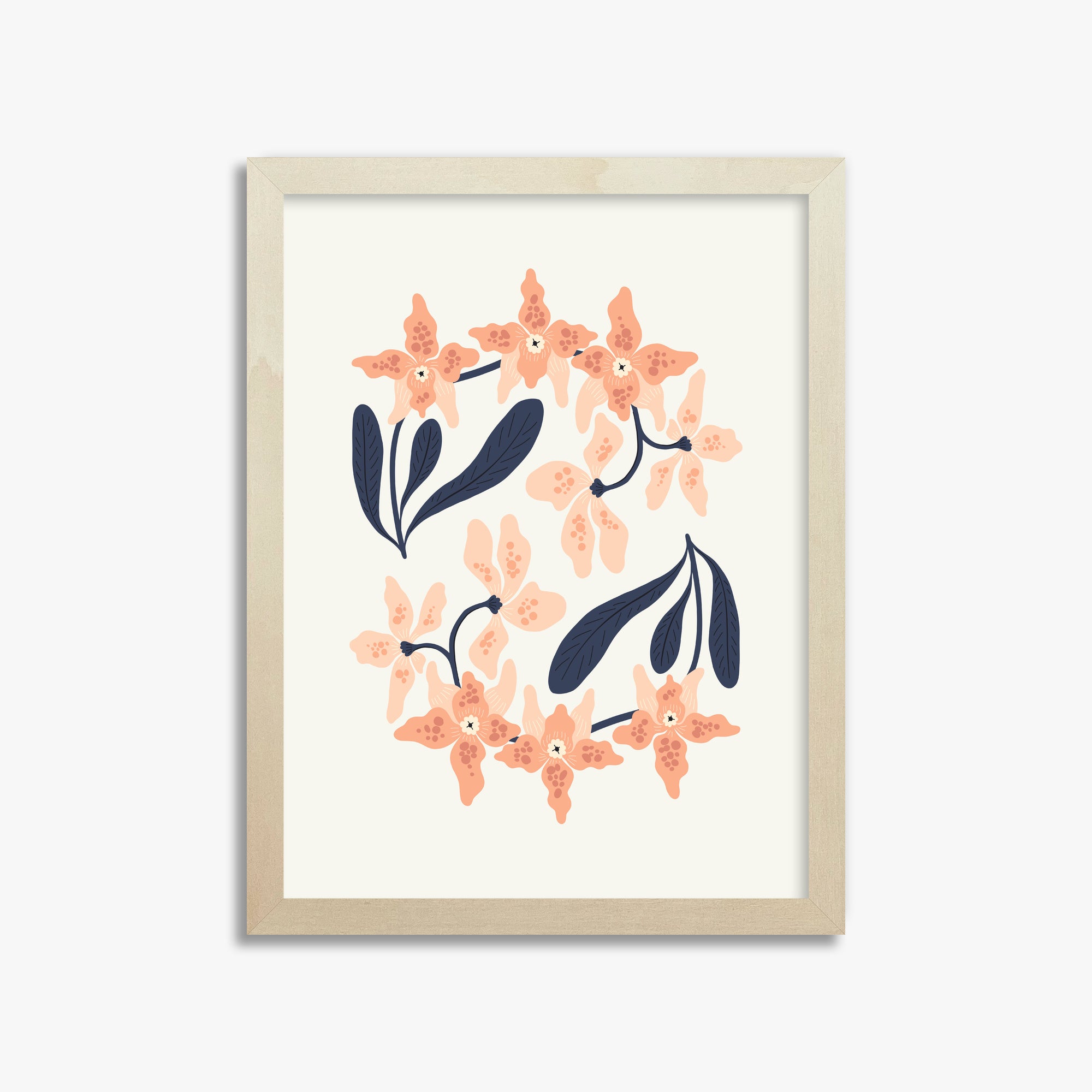 Peach Blossom Circle, 30x40cm Framed Poster With Lime Wood Frame