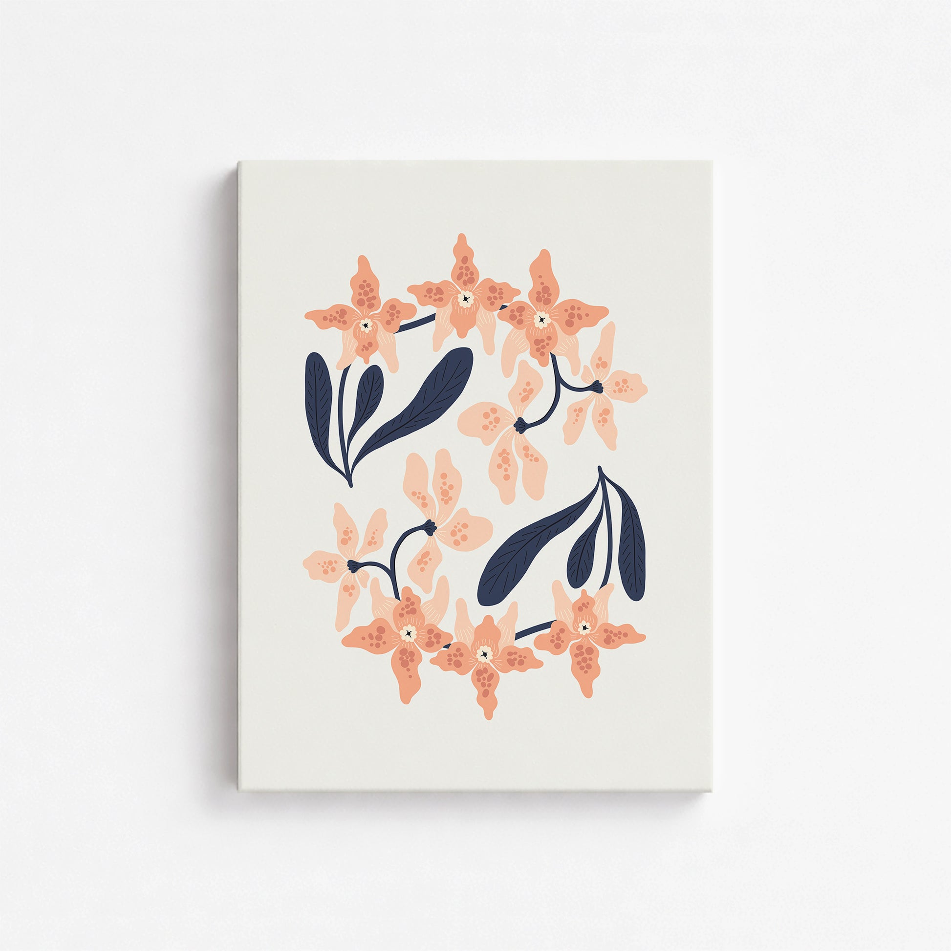 Peach Blossom Circle, 30x40cm Satin Canvas Poster