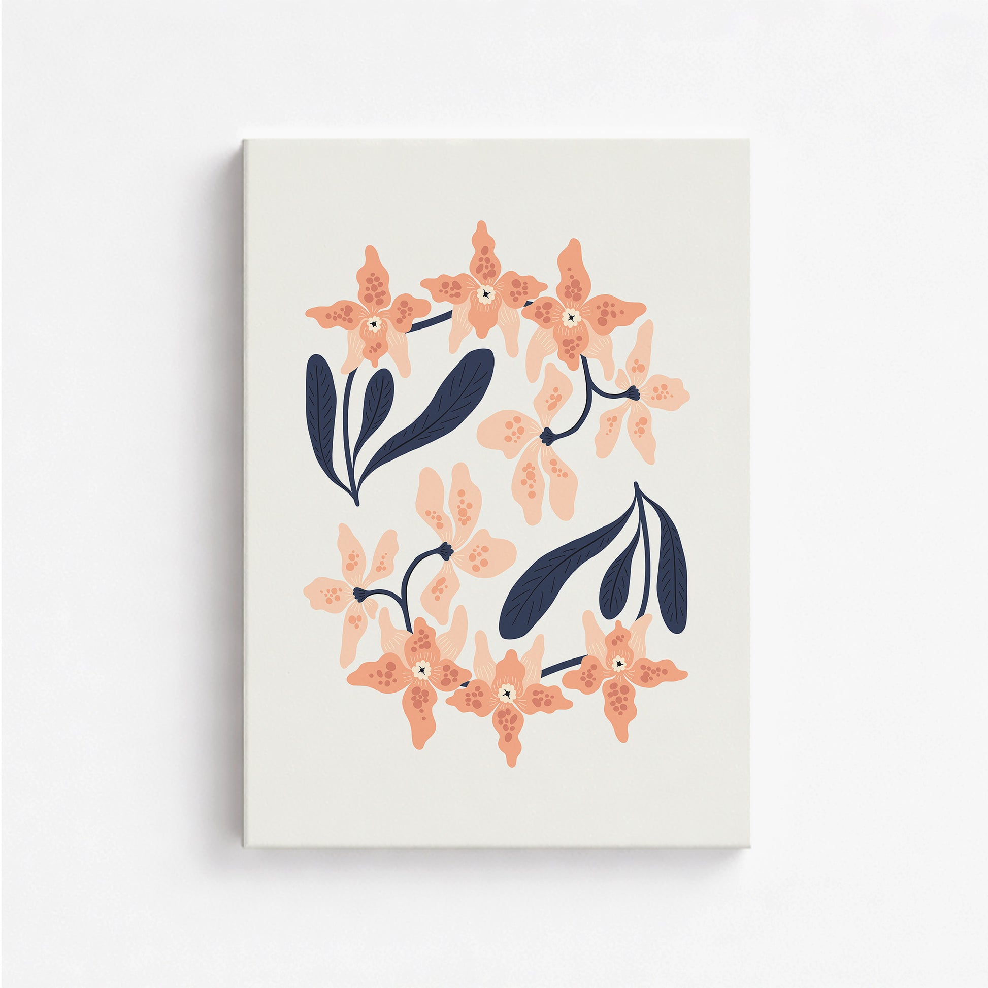 Peach Blossom Circle, 50x70cm Satin Canvas Poster